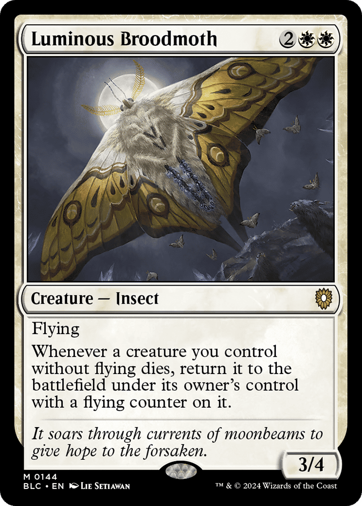 Luminous Broodmoth — Bloomburrow Commander — Magic: The Gathering