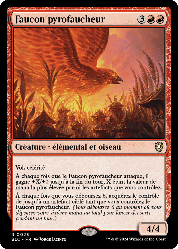 Faucon pyrofaucheur — Bloomburrow Commander — Magic: The Gathering