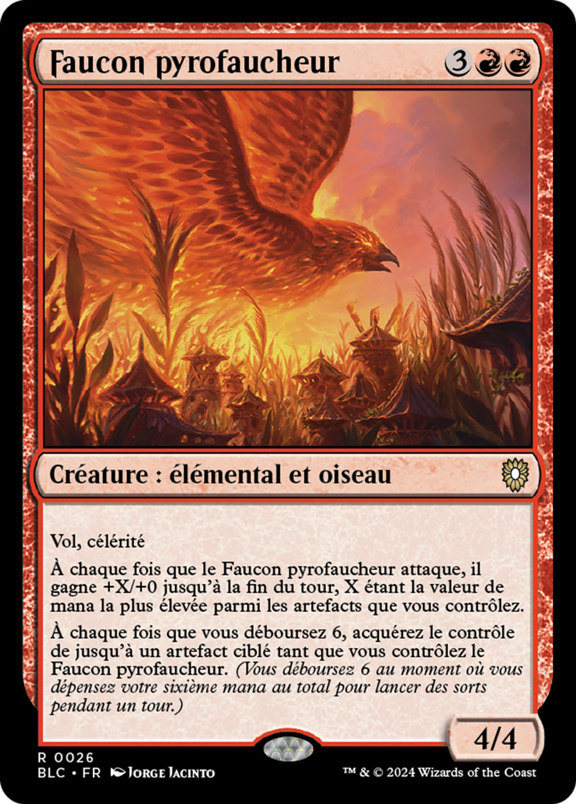 Faucon pyrofaucheur — Bloomburrow Commander — Magic: The Gathering
