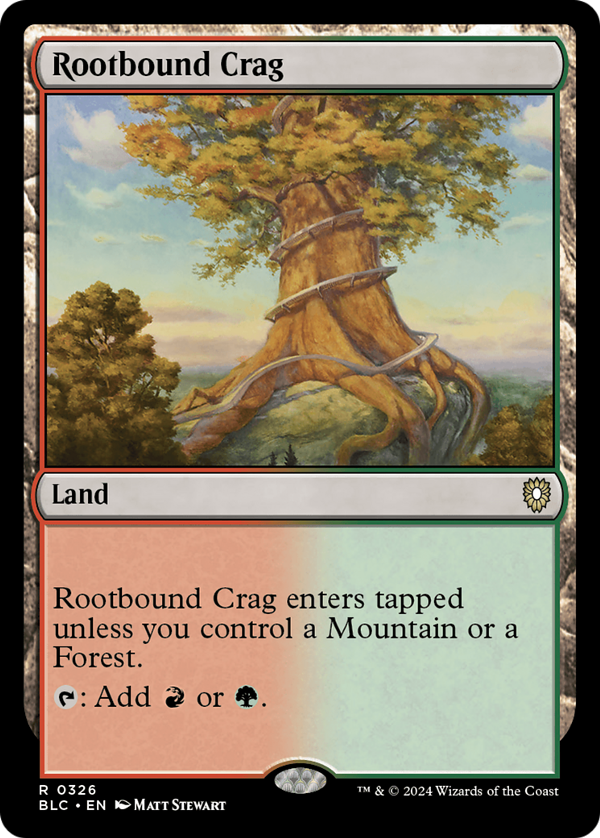 Rootbound Crag — Bloomburrow Commander — Magic: The Gathering