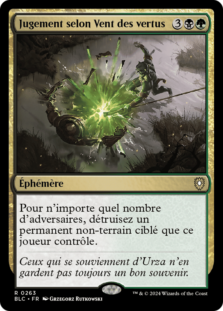 Jugement selon Vent des vertus — Bloomburrow Commander — Magic: The Gathering