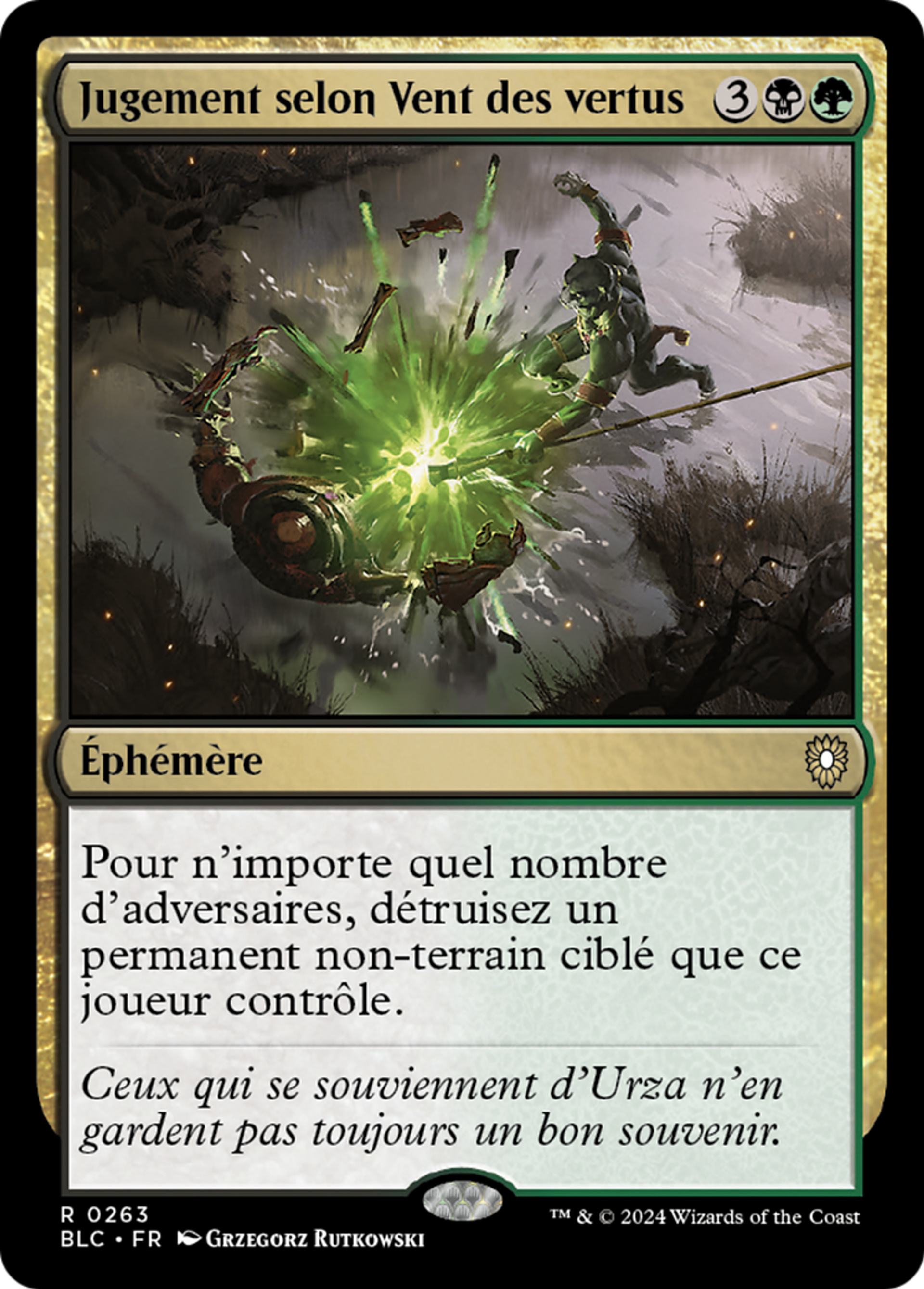 Jugement selon Vent des vertus — Bloomburrow Commander — Magic: The Gathering