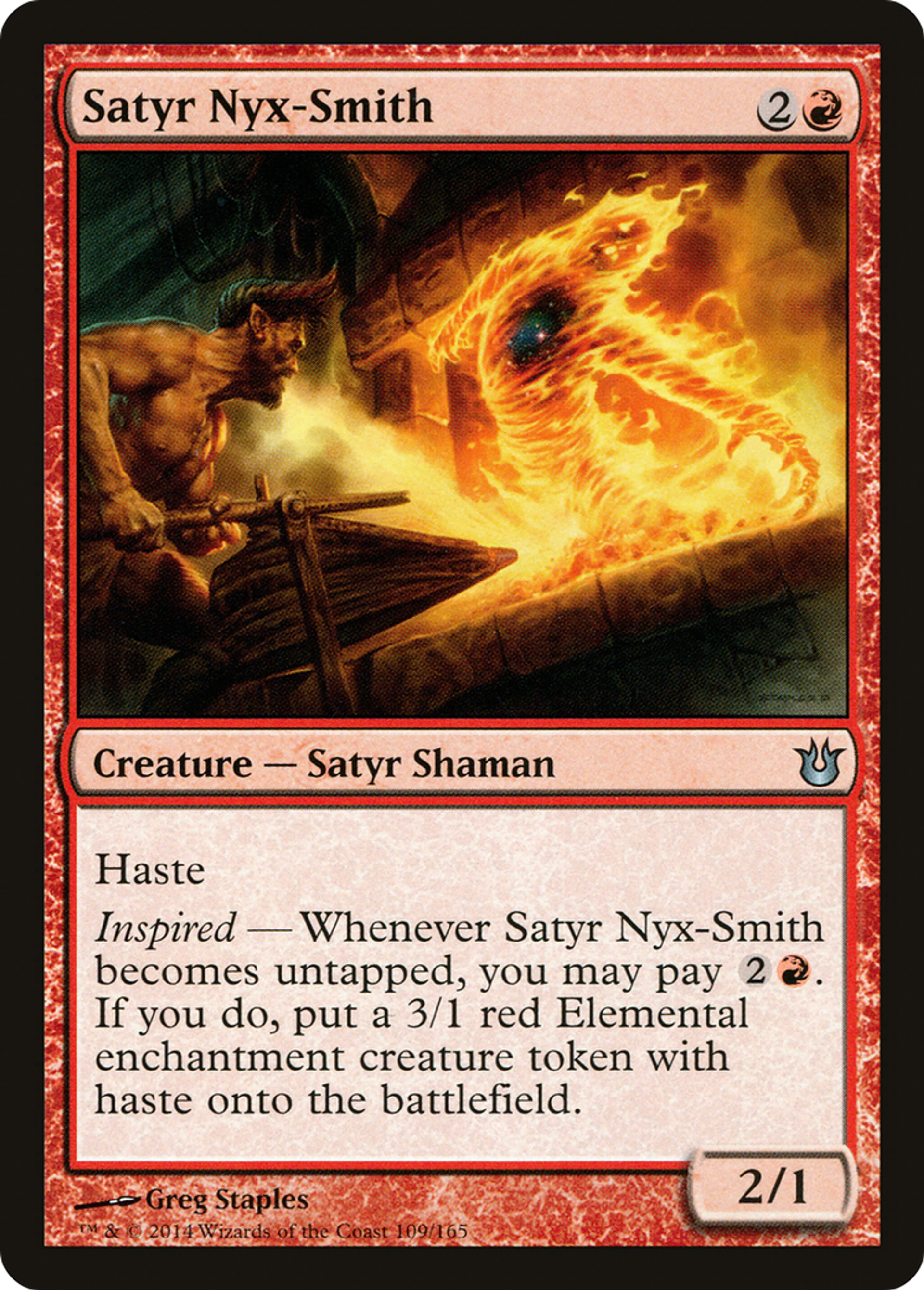 Satyr Nyx-Smith — Born of the Gods — Magic: The Gathering