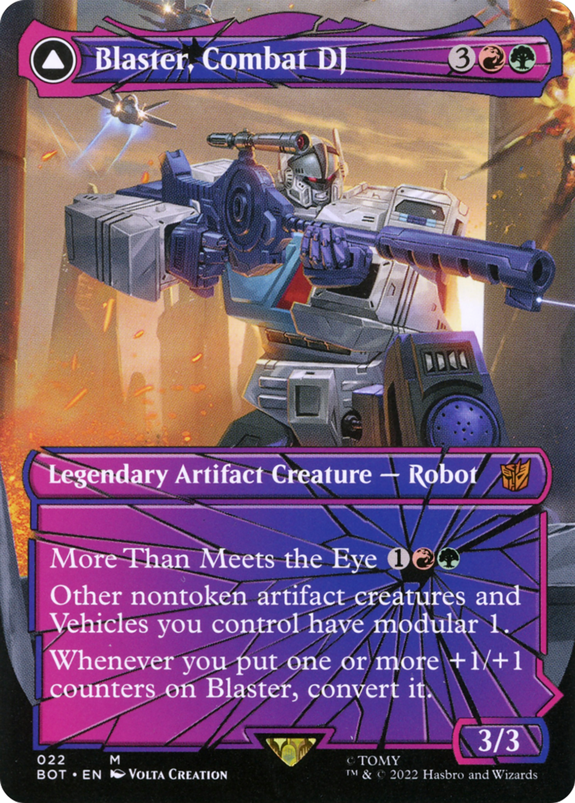 Blaster, Combat DJ // Blaster, Morale Booster — Transformers — Magic: The Gathering