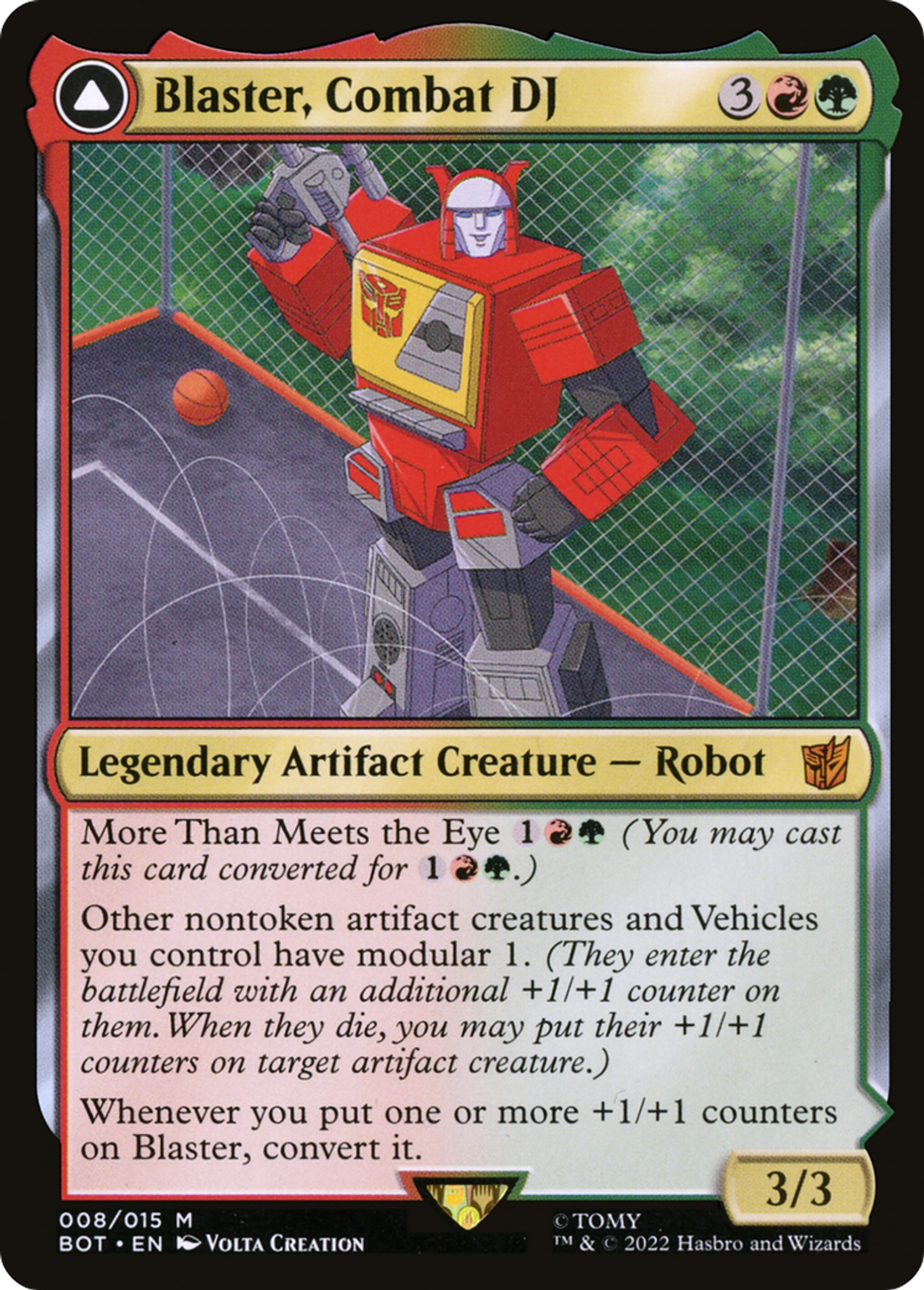 Blaster, Combat DJ // Blaster, Morale Booster — Transformers — Magic: The Gathering