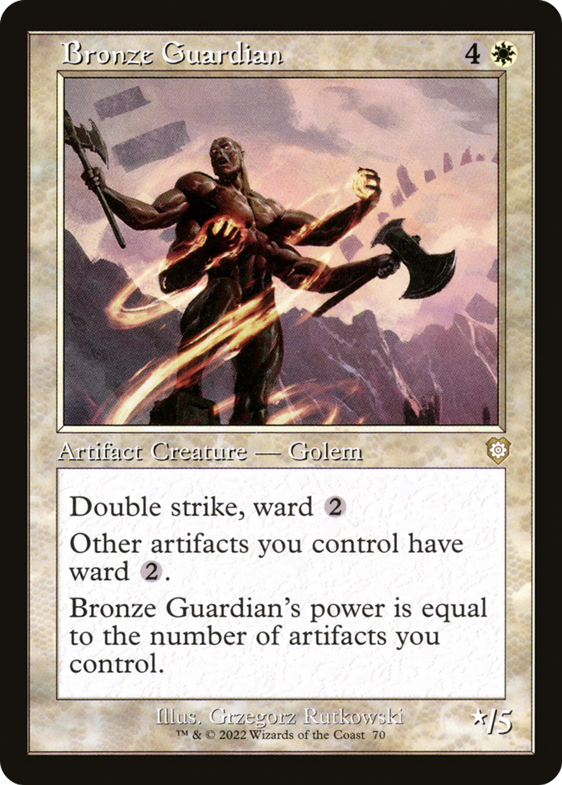 Bronze Guardian — The Brothers' War Commander — Magic: The Gathering