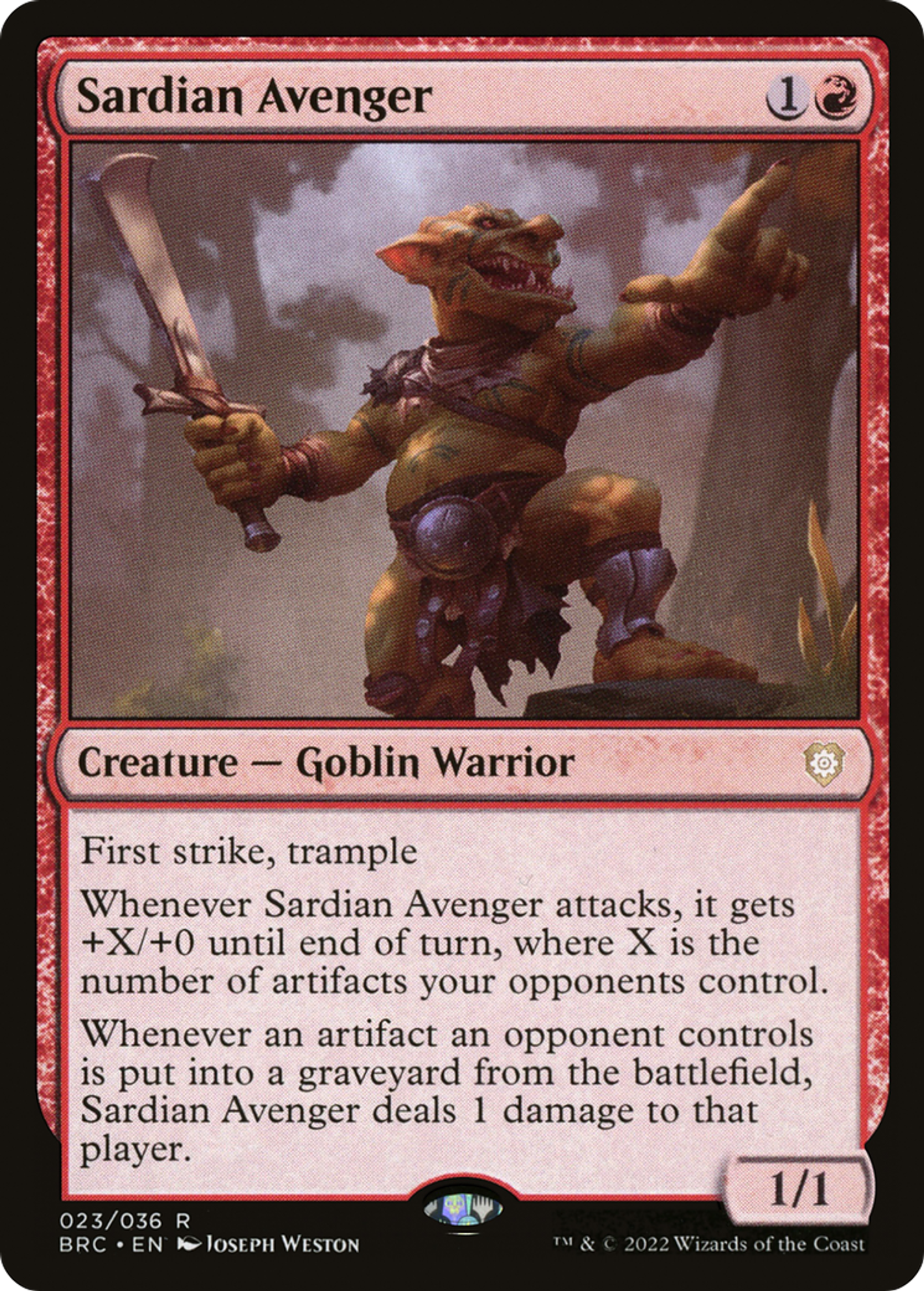 Vengeur sardien — The Brothers' War Commander — Magic: The Gathering