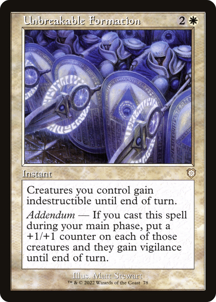 Unbreakable Formation — The Brothers' War Commander — Magic: The Gathering