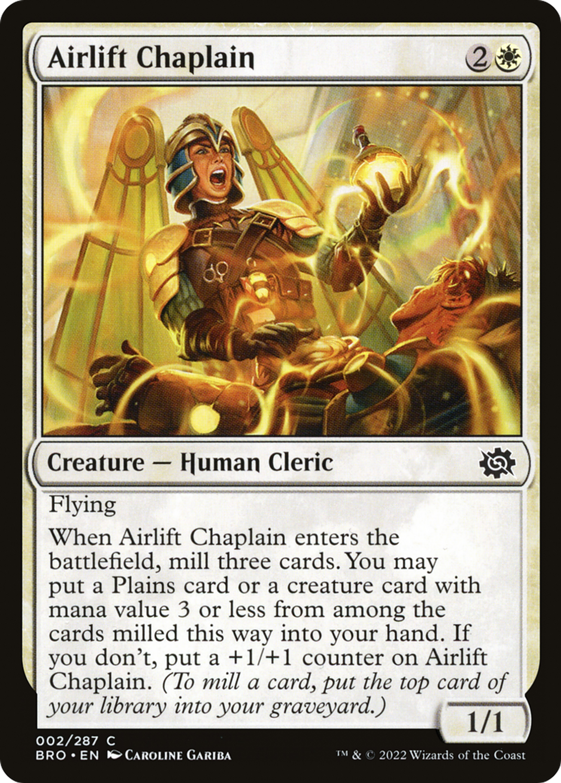 Airlift Chaplain — The Brothers' War — Magic: The Gathering