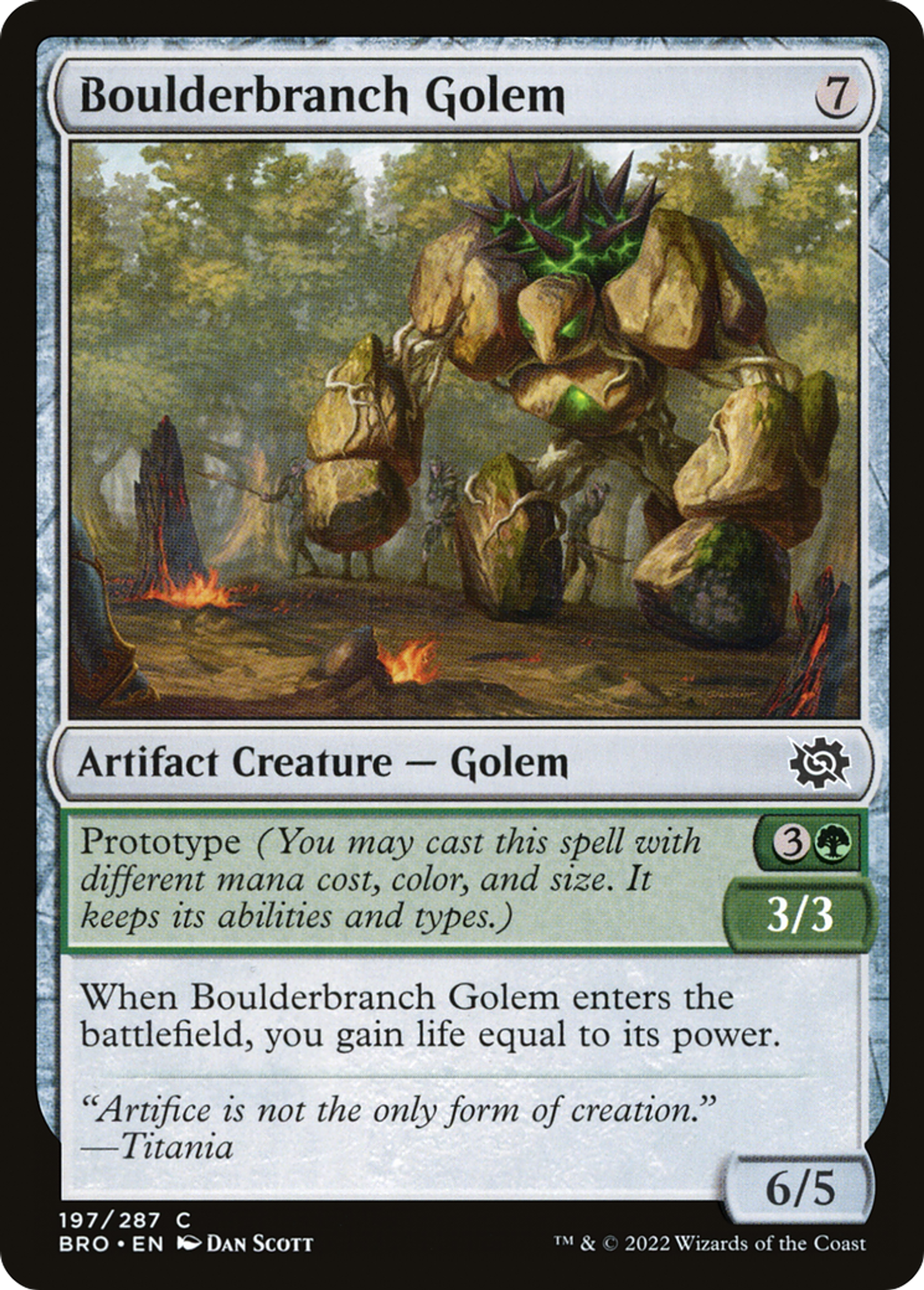 Golem brancheroche — The Brothers' War — Magic: The Gathering