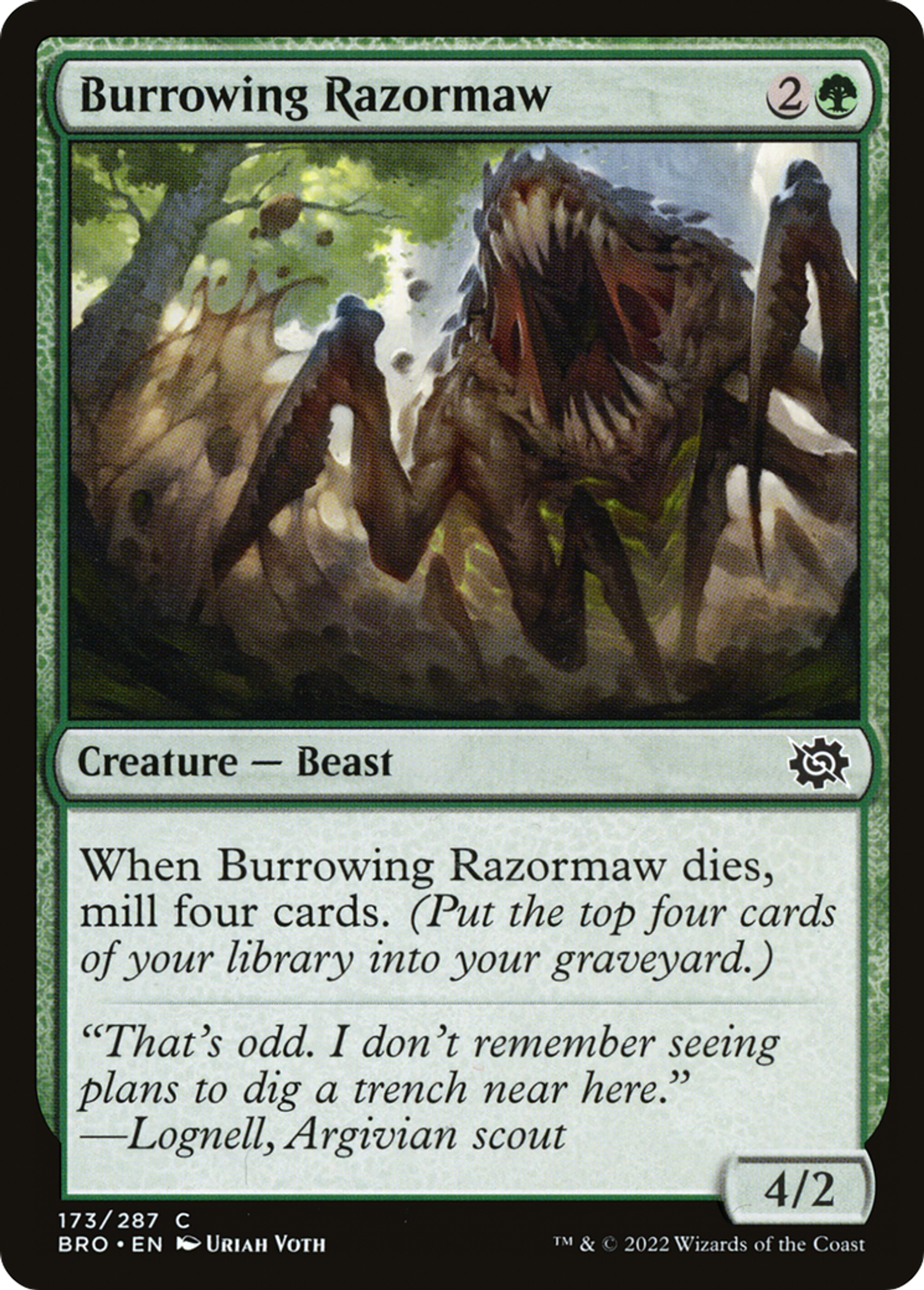 Burrowing Razormaw — The Brothers' War — Magic: The Gathering