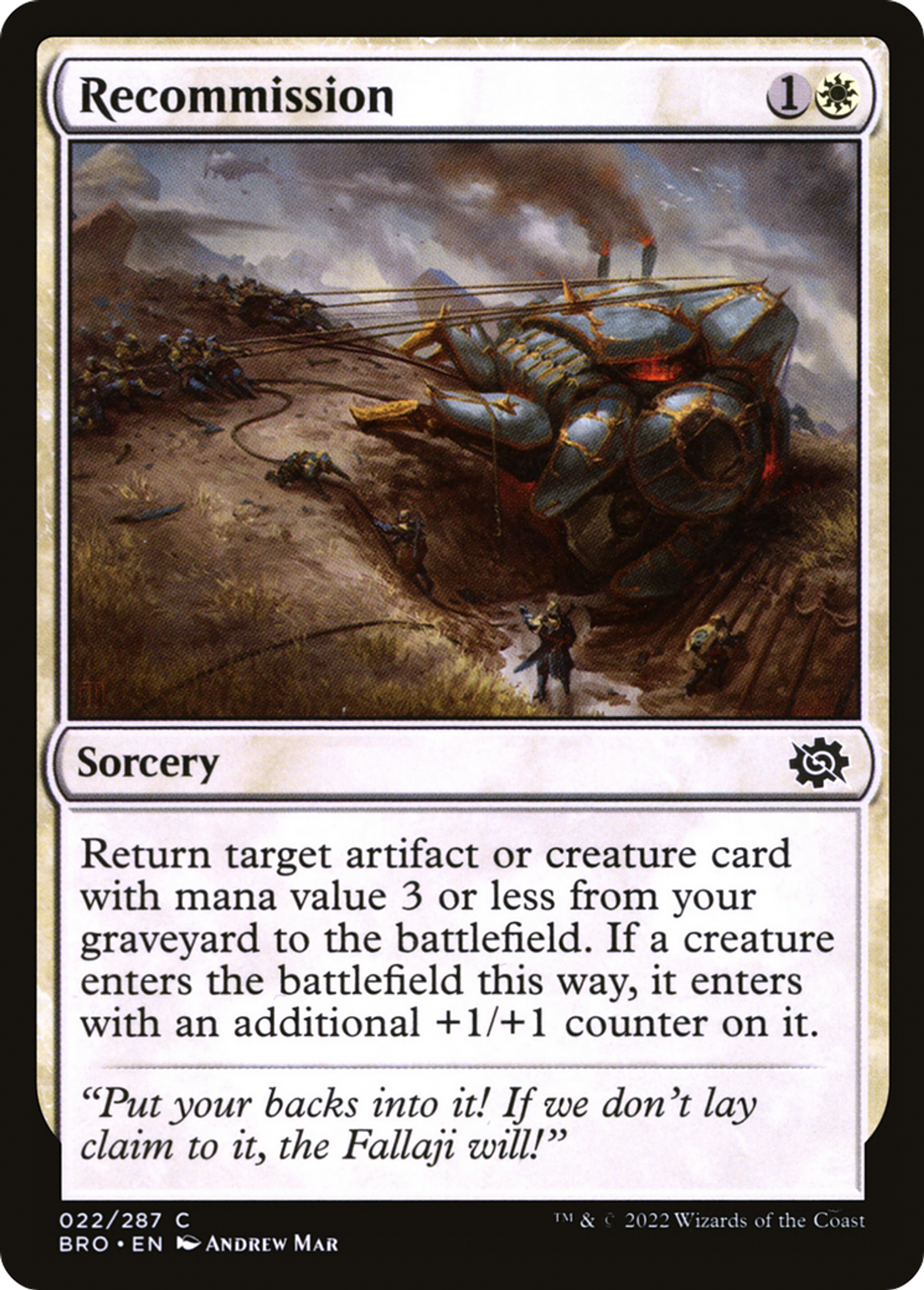 Recommission — The Brothers' War — Magic: The Gathering