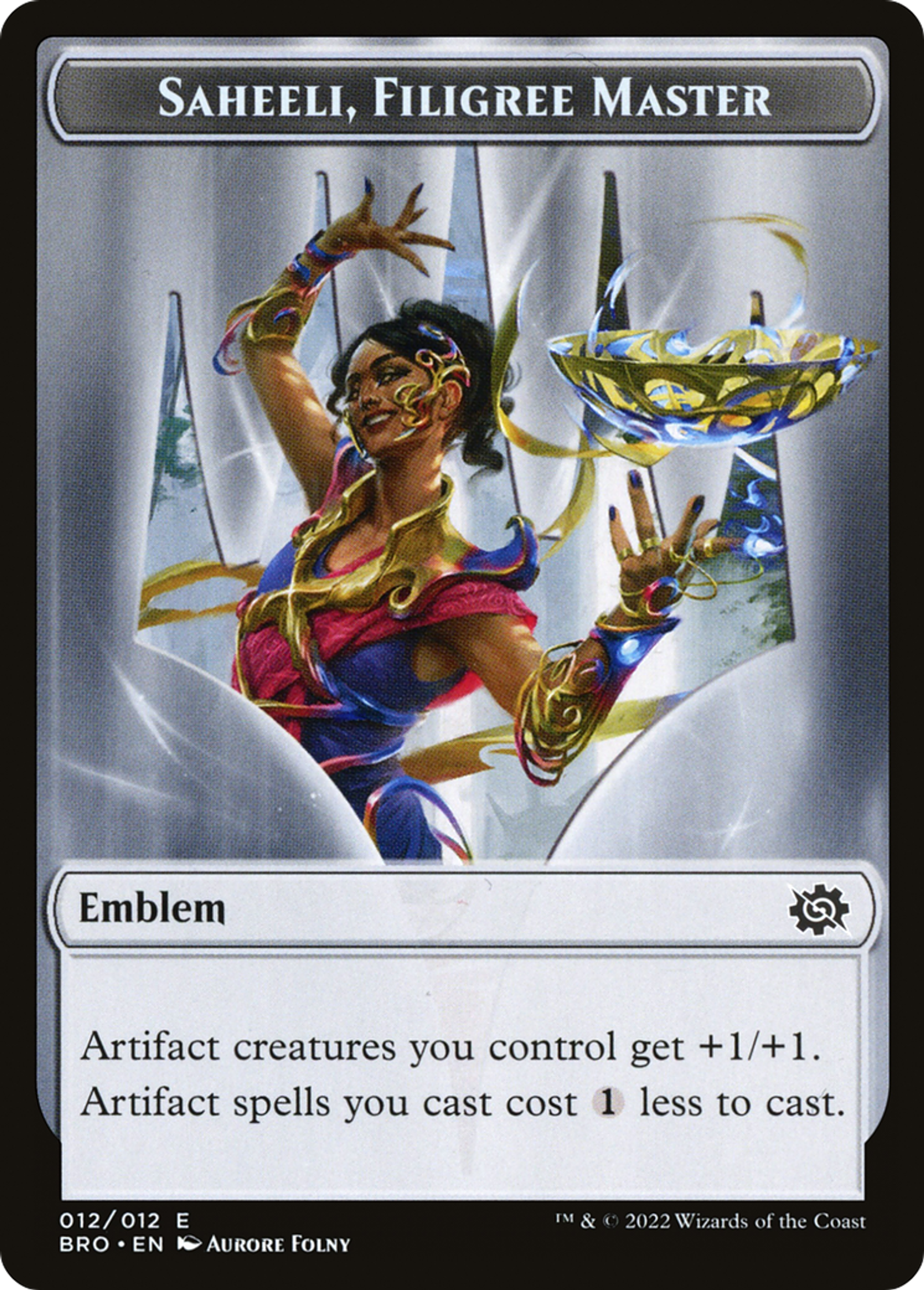 Saheeli, Filigree Master Emblem — The Brothers' War — Magic: The Gathering