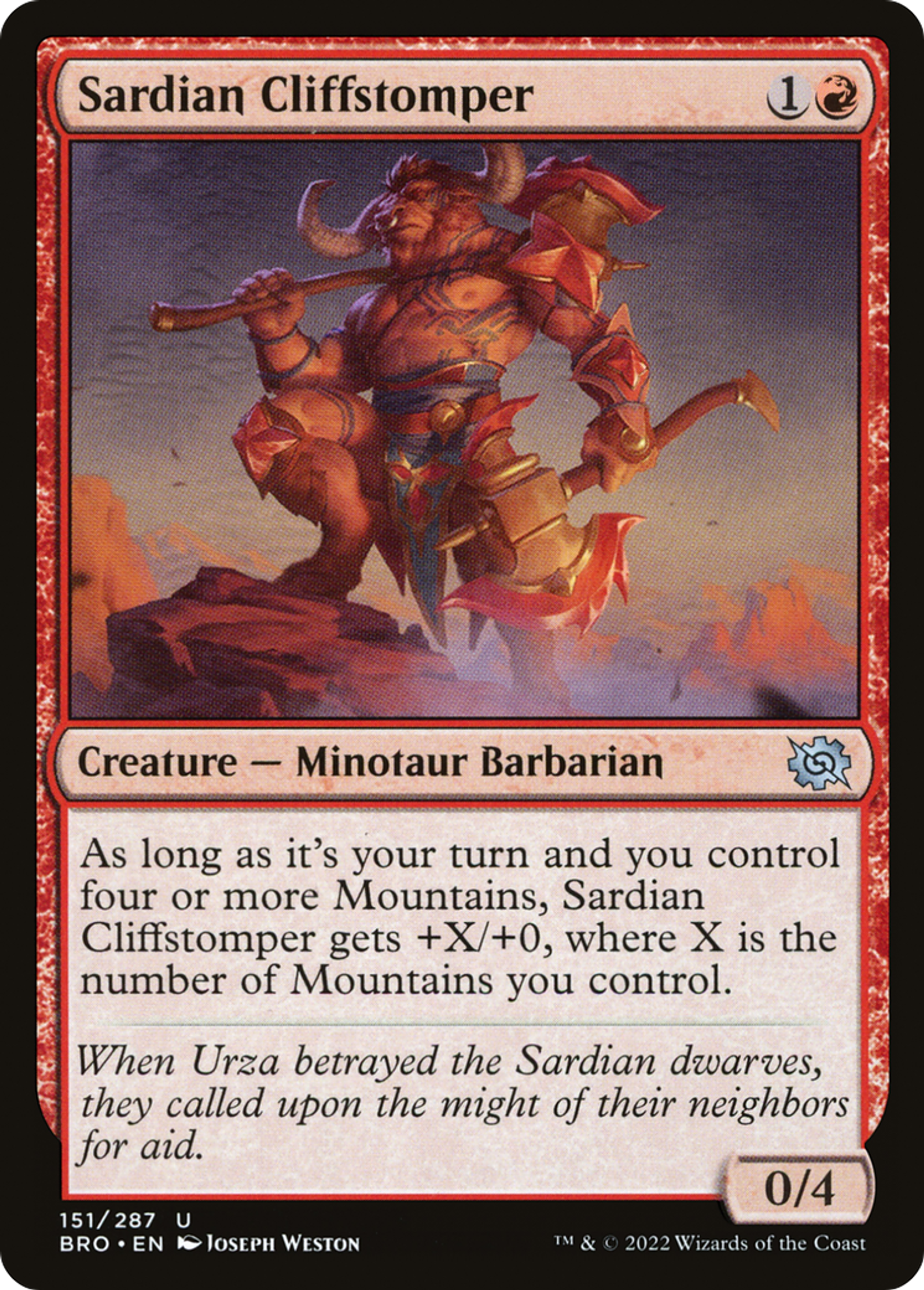 Sardian Cliffstomper — The Brothers' War — Magic: The Gathering