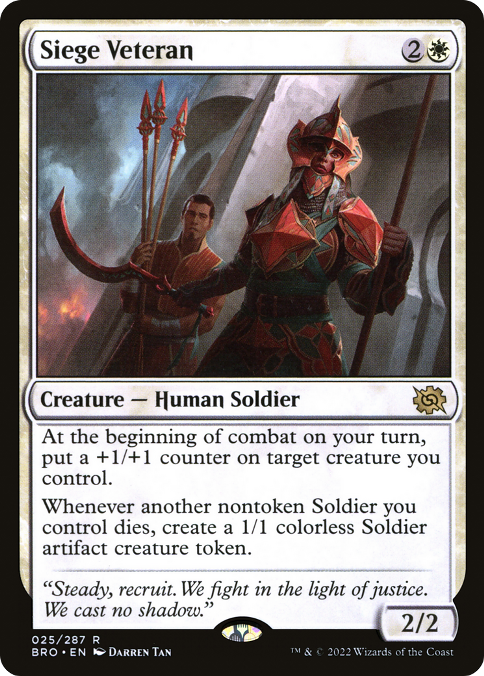 Vétérane de siège — The Brothers' War — Magic: The Gathering