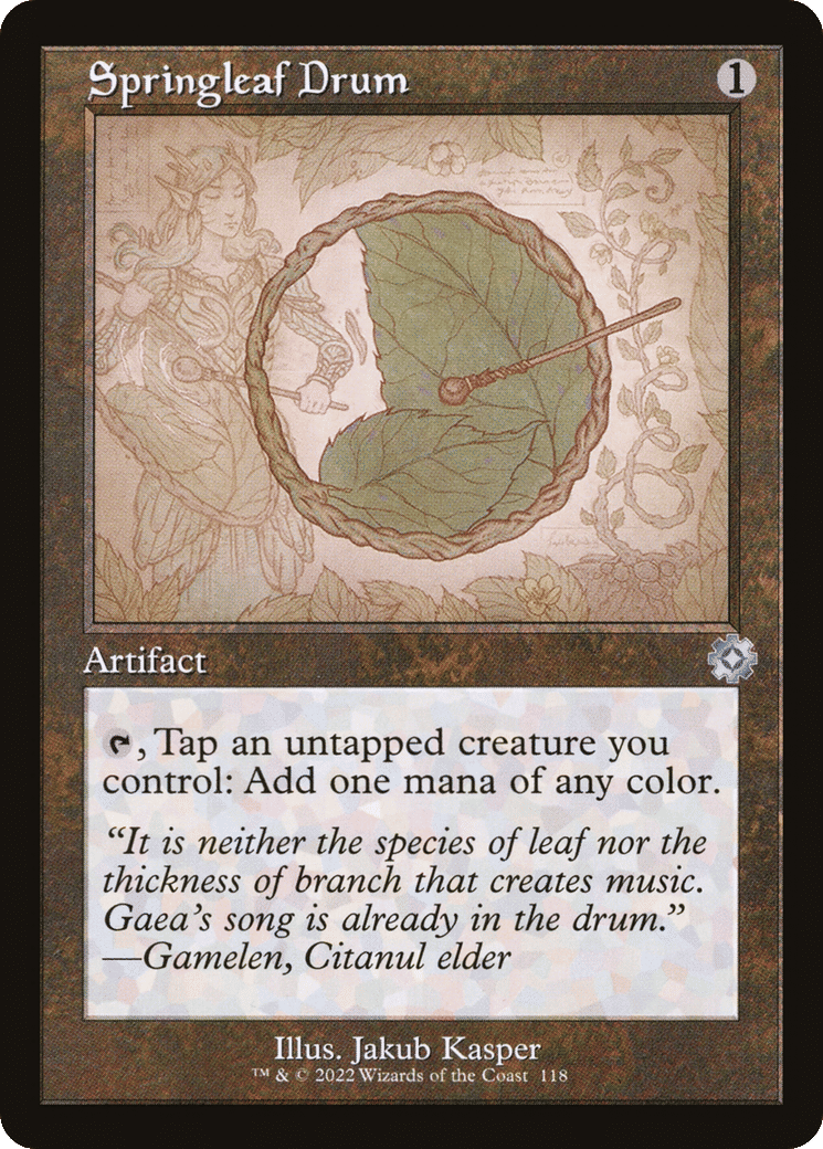 Springleaf Drum — The Brothers' War Retro Artifacts — Magic: The Gathering