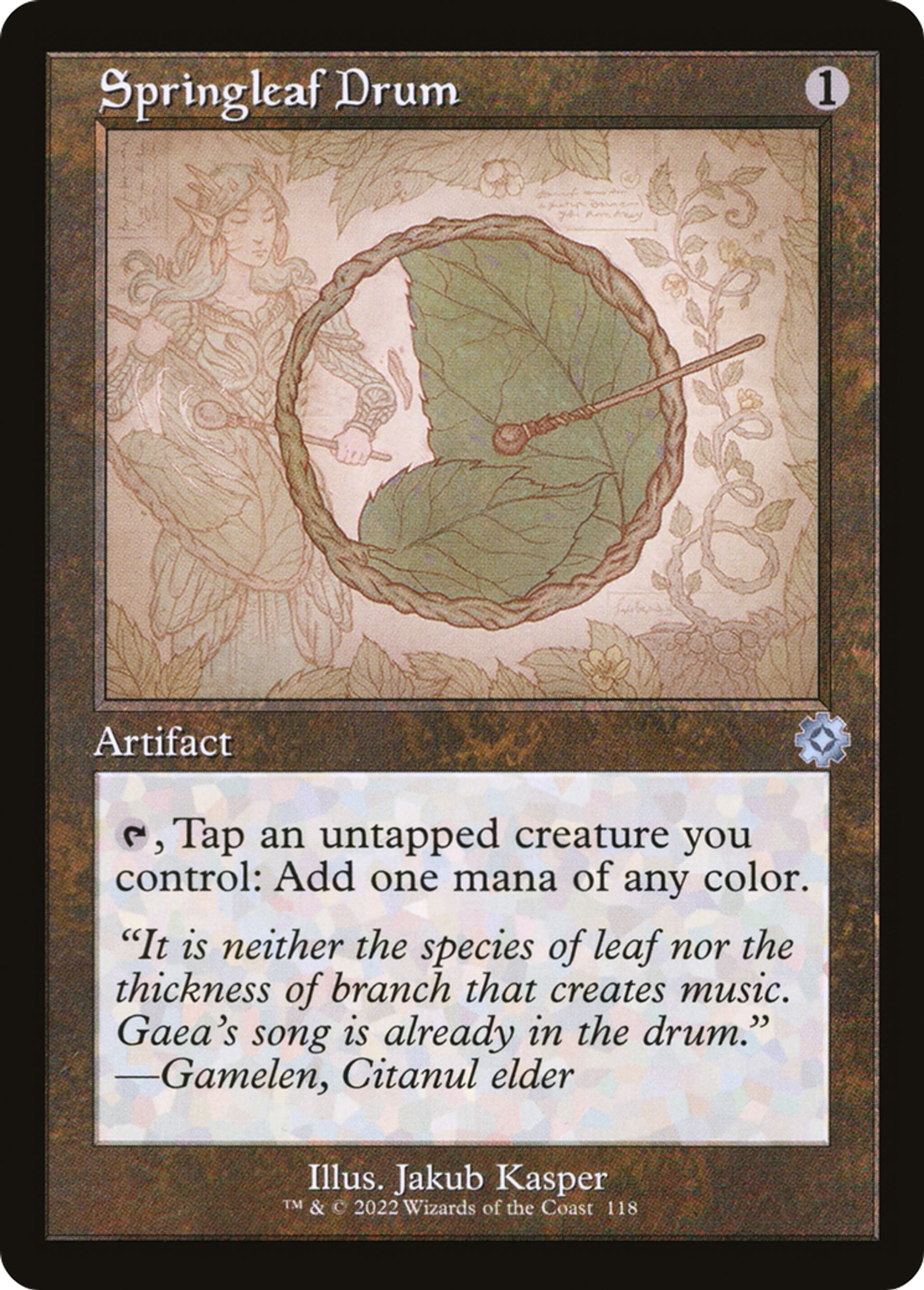 Springleaf Drum — The Brothers' War Retro Artifacts — Magic: The Gathering
