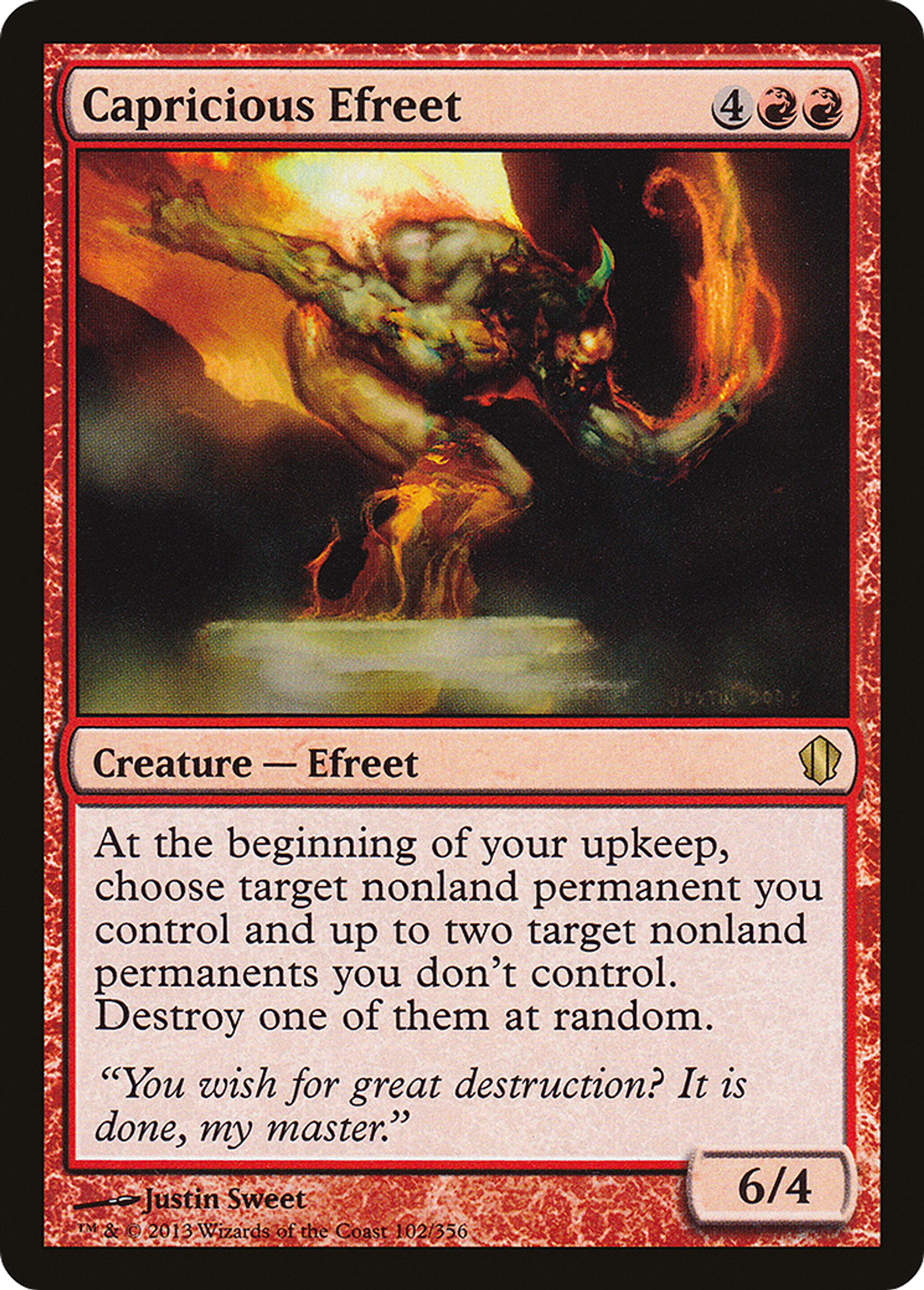Capricious Efreet — Commander 2013 — Magic: The Gathering
