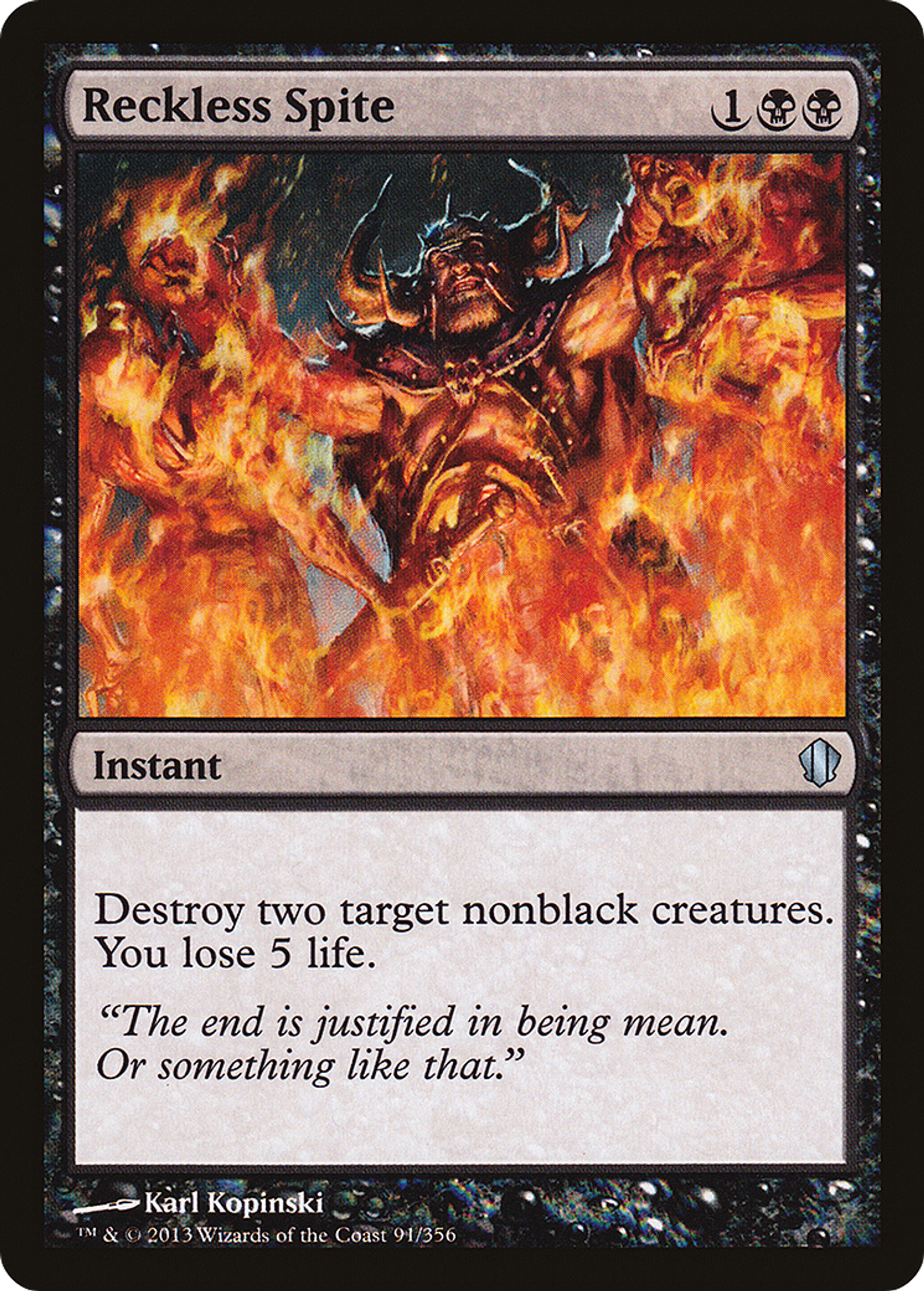 Reckless Spite — Commander 2013 — Magic: The Gathering