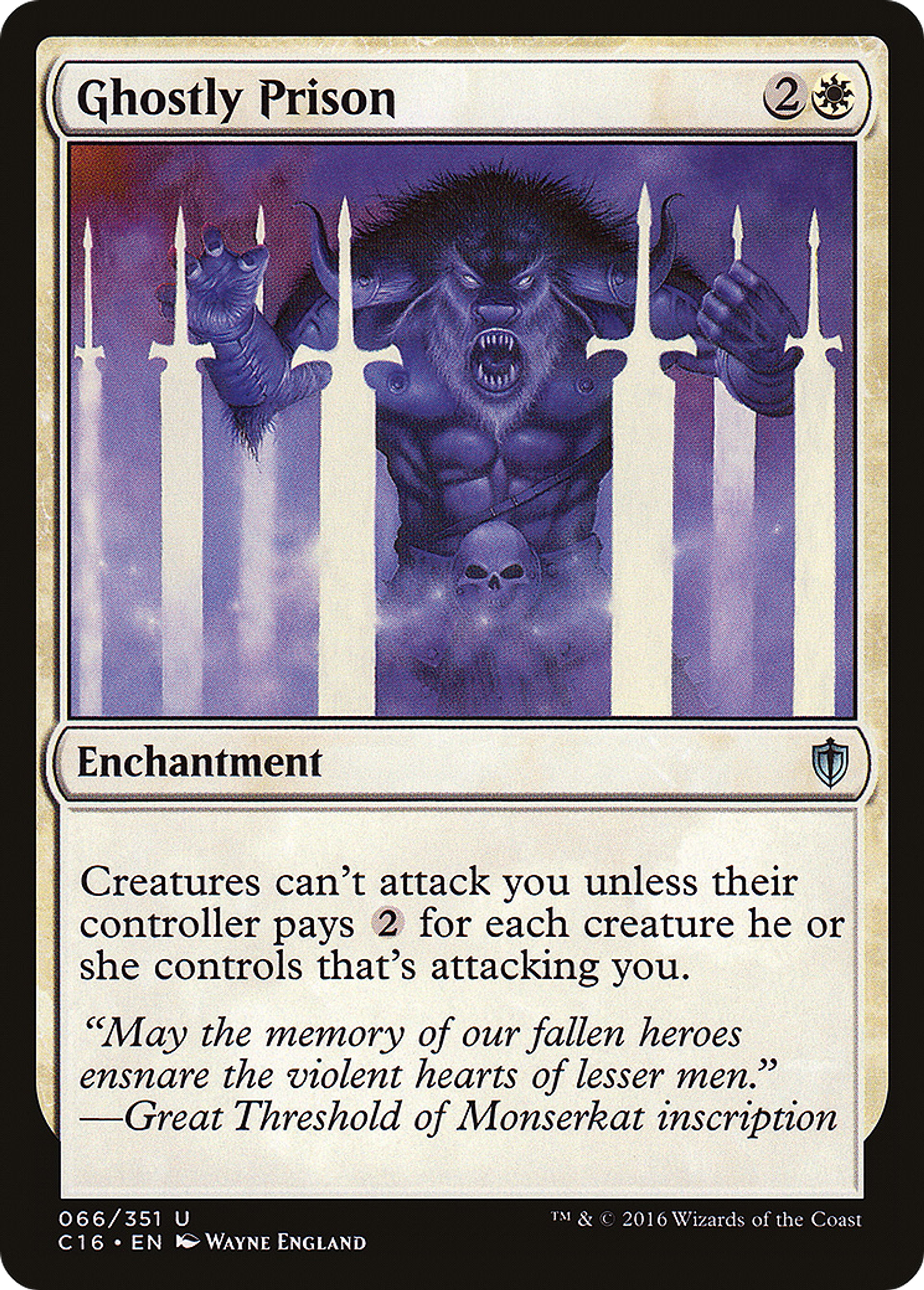 Ghostly Prison — Commander 2016 — Magic: The Gathering