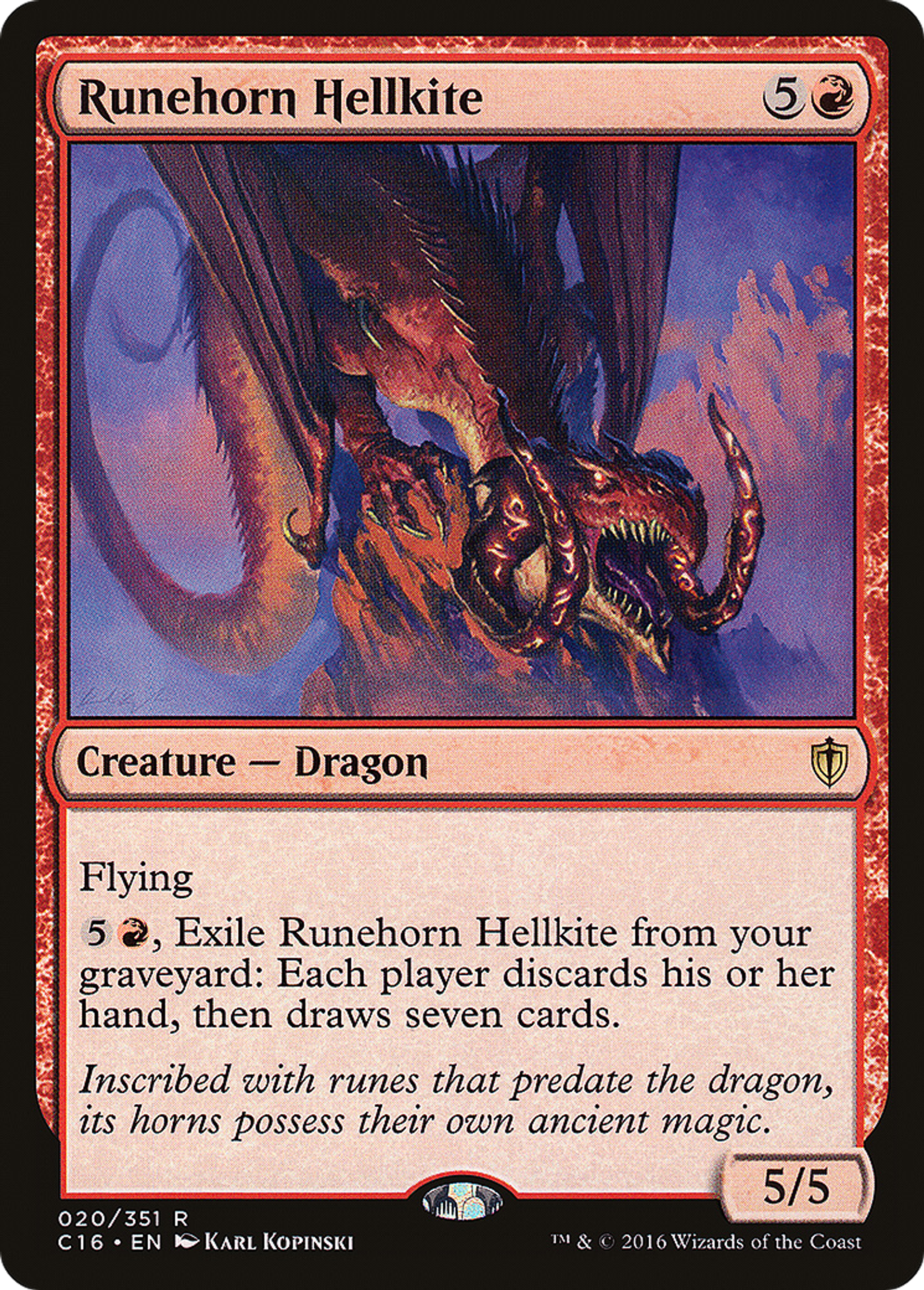 Runehorn Hellkite — Commander 2016 — Magic: The Gathering