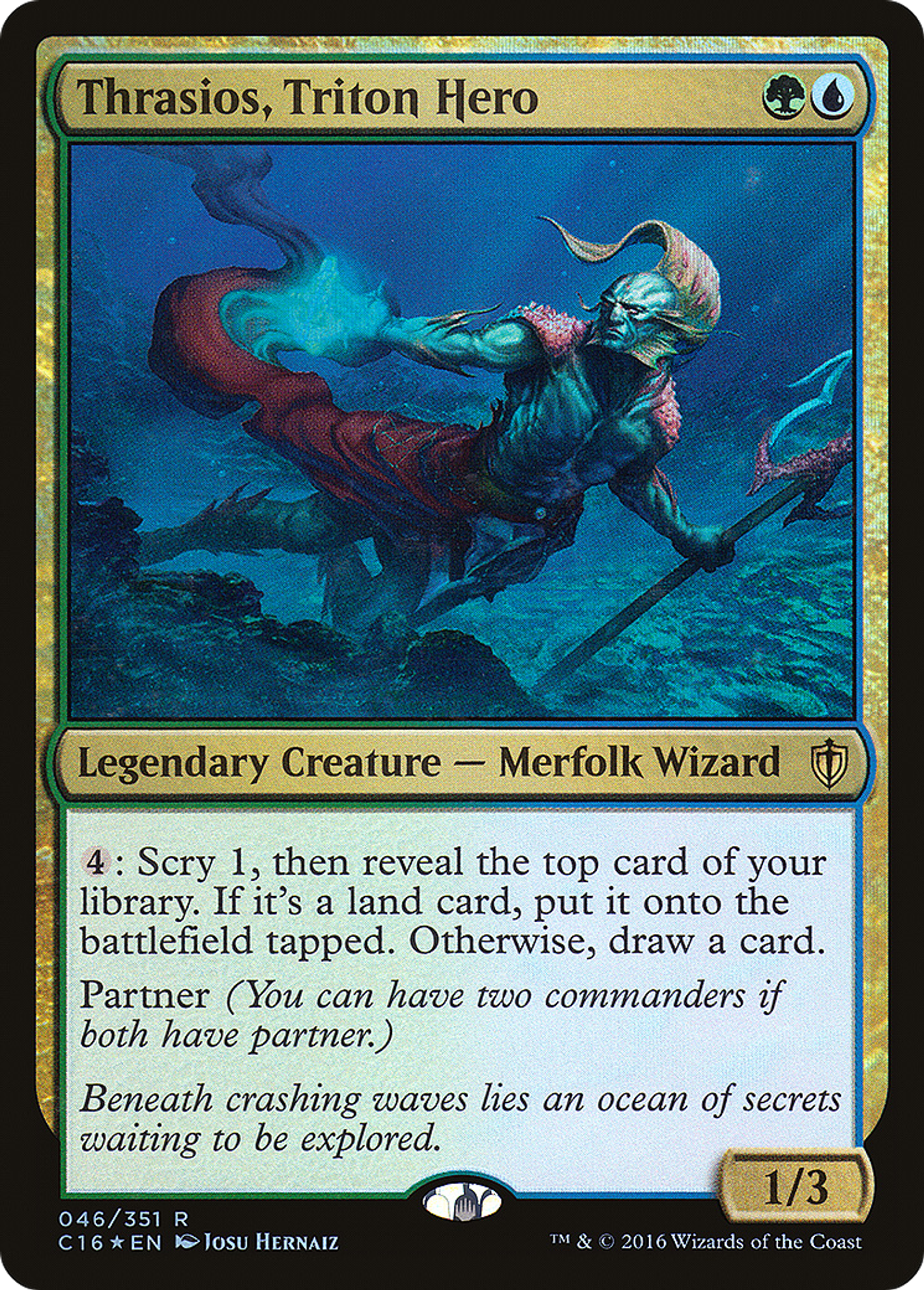 Thrasios, Triton Hero — Commander 2016 — Magic: The Gathering