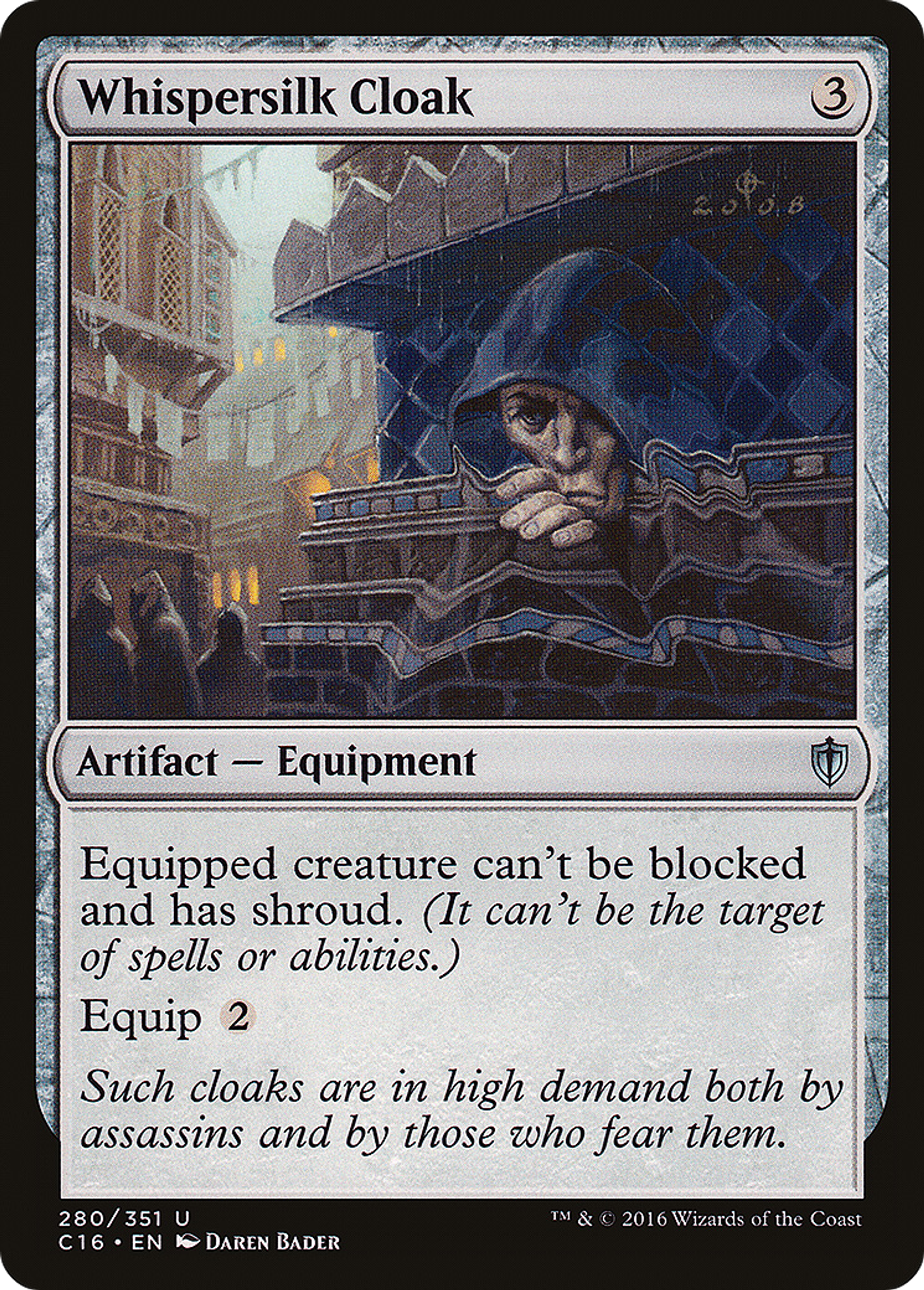 Whispersilk Cloak — Commander 2016 — Magic: The Gathering