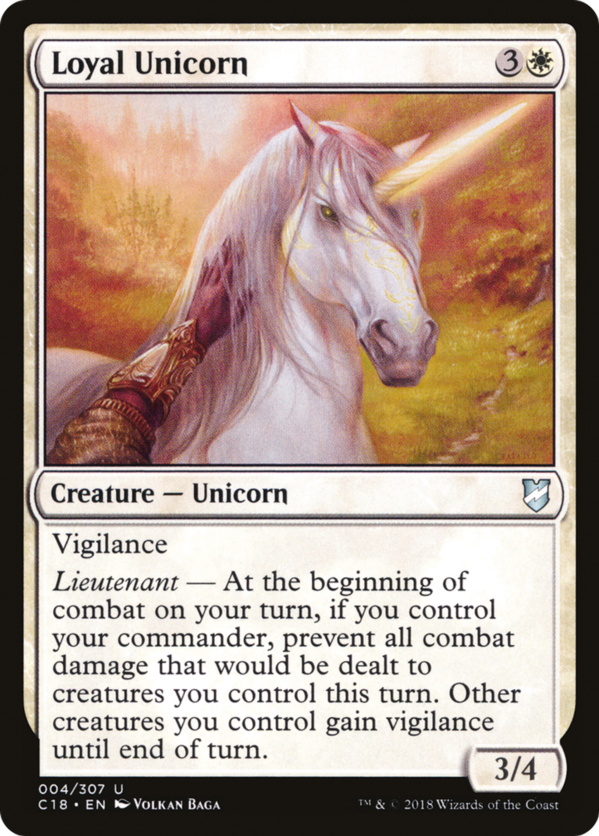 Loyal Unicorn — Commander 2018 — Magic: The Gathering