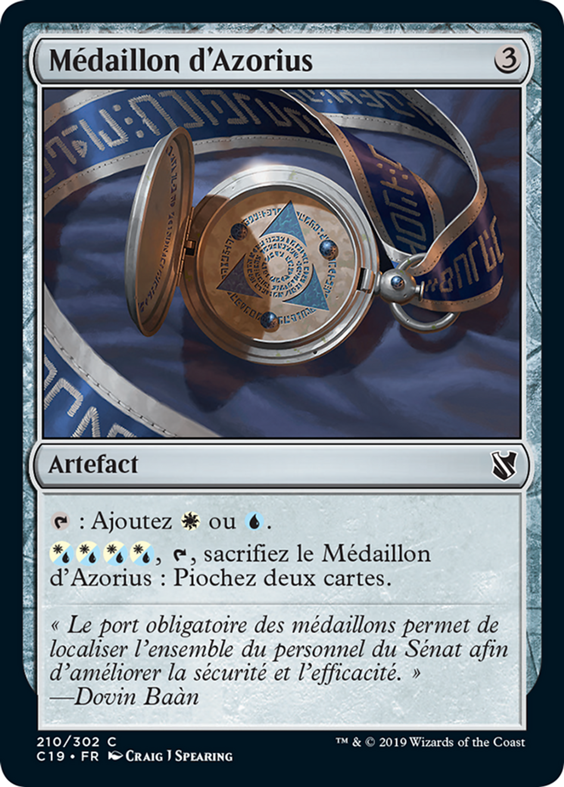 Médaillon d'Azorius — Commander 2019 — Magic: The Gathering