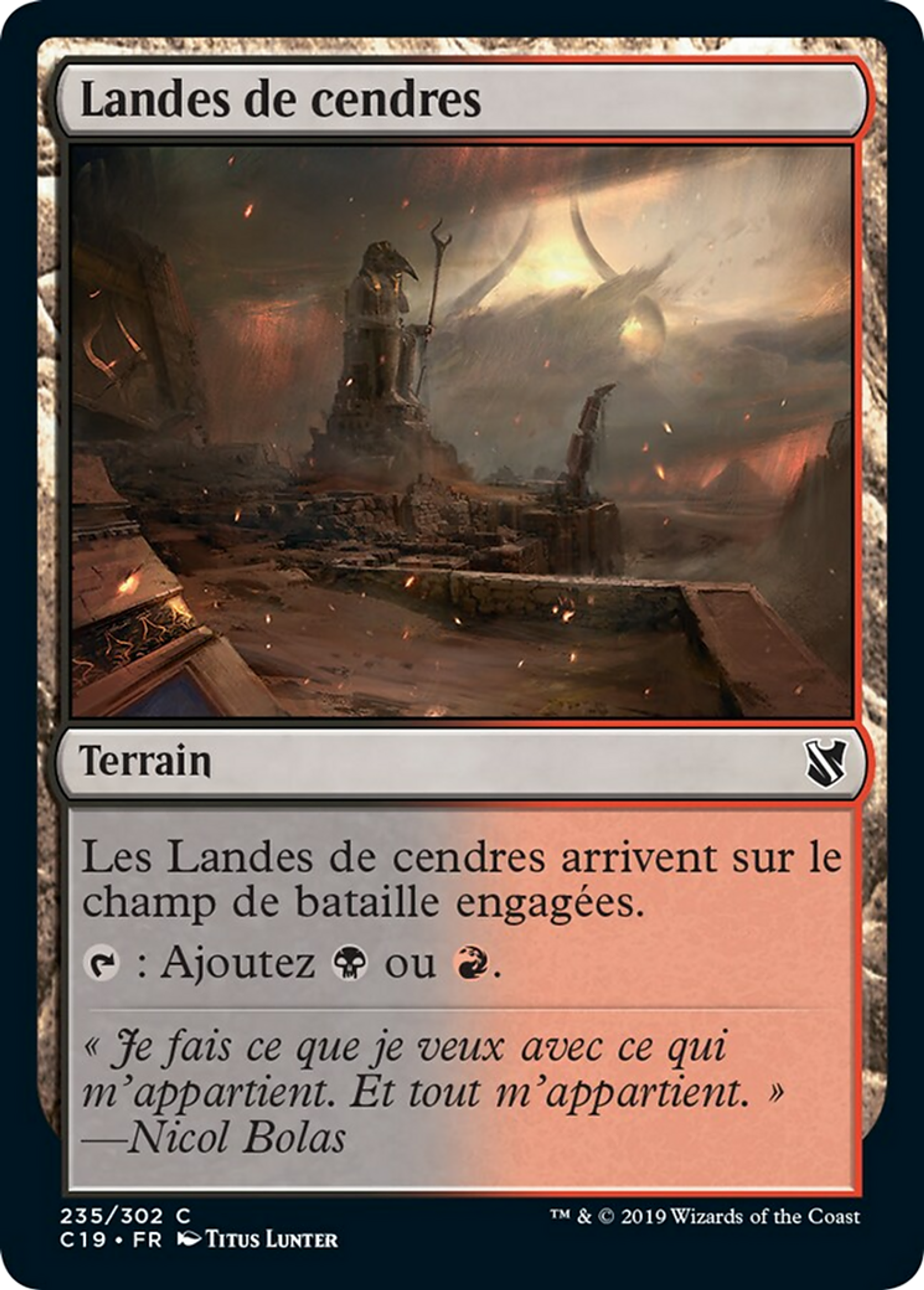 Landes de cendres — Commander 2019 — Magic: The Gathering