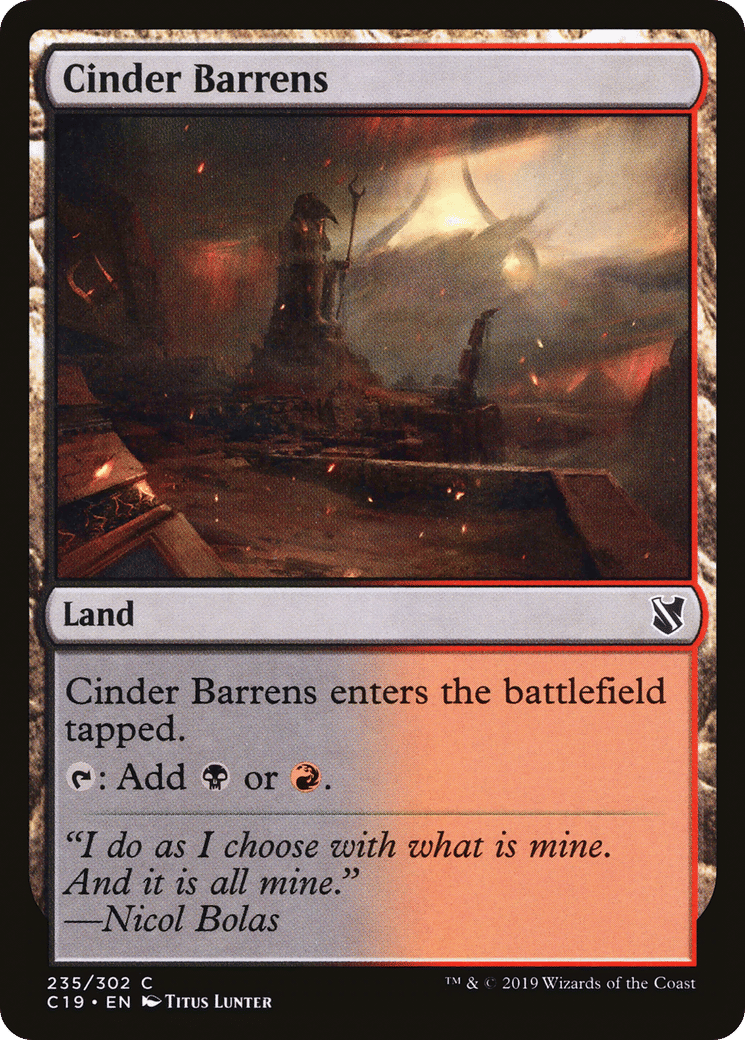 Cinder Barrens — Commander 2019 — Magic: The Gathering