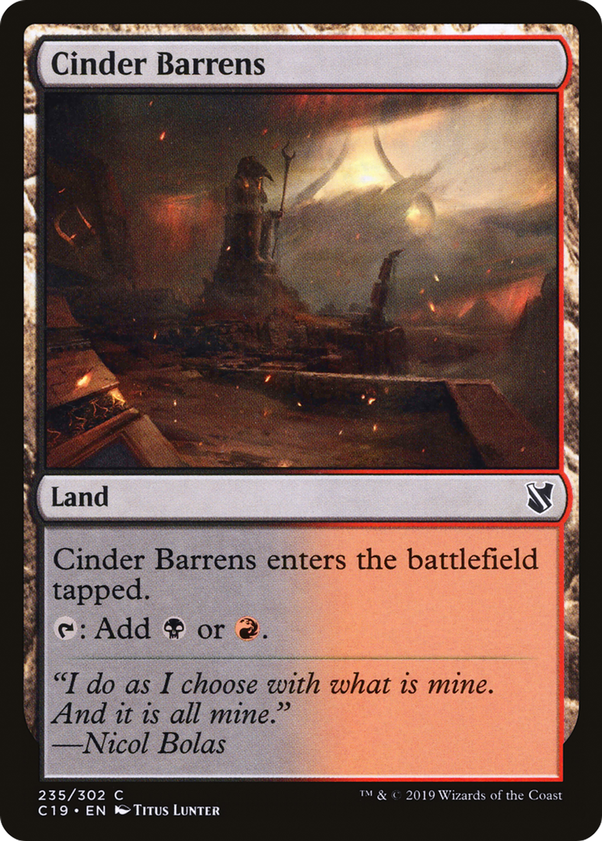 Cinder Barrens — Commander 2019 — Magic: The Gathering
