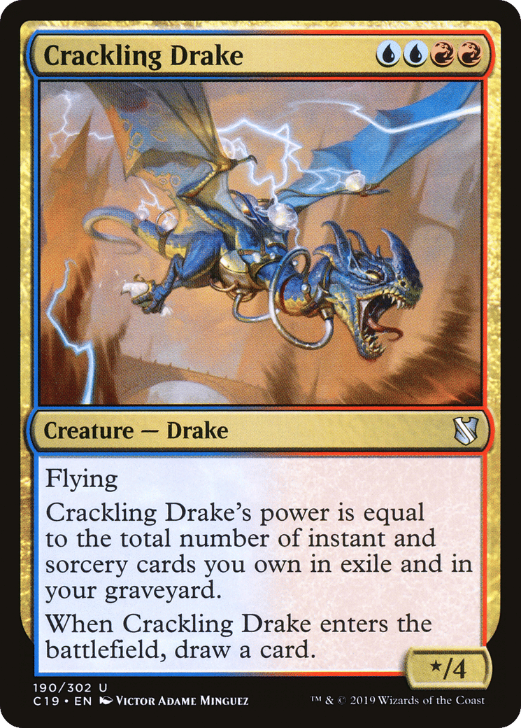 Crackling Drake — Commander 2019 — Magic: The Gathering