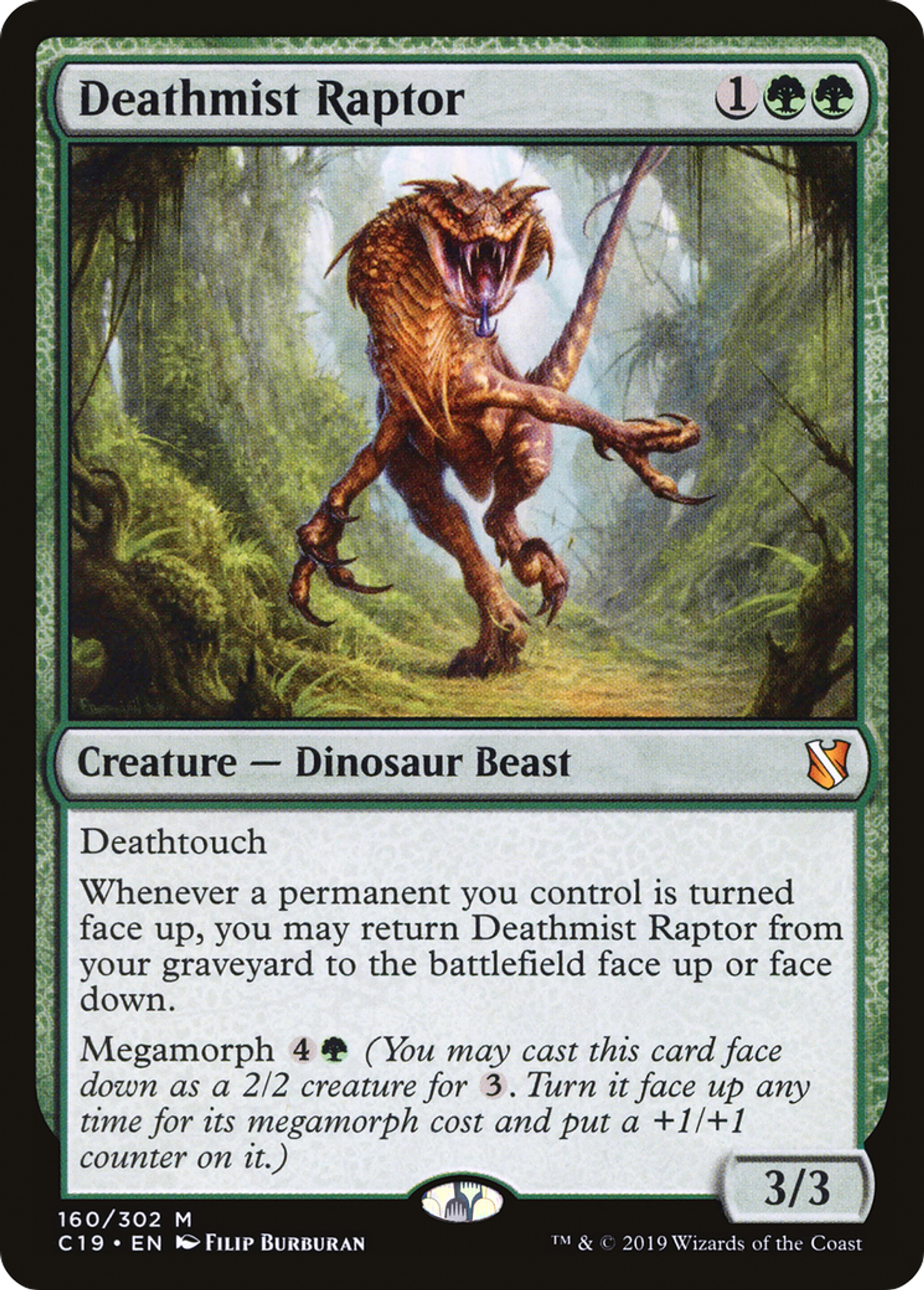 Deathmist Raptor — Commander 2019 — Magic: The Gathering