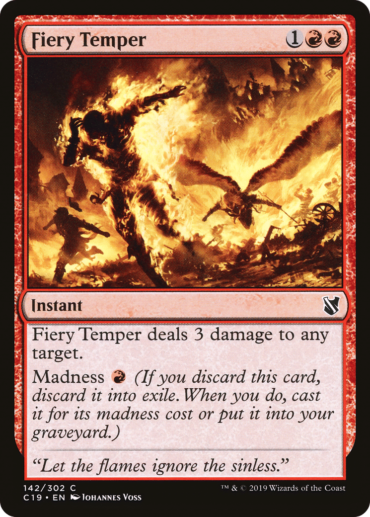 Fiery Temper — Commander 2019 — Magic: The Gathering
