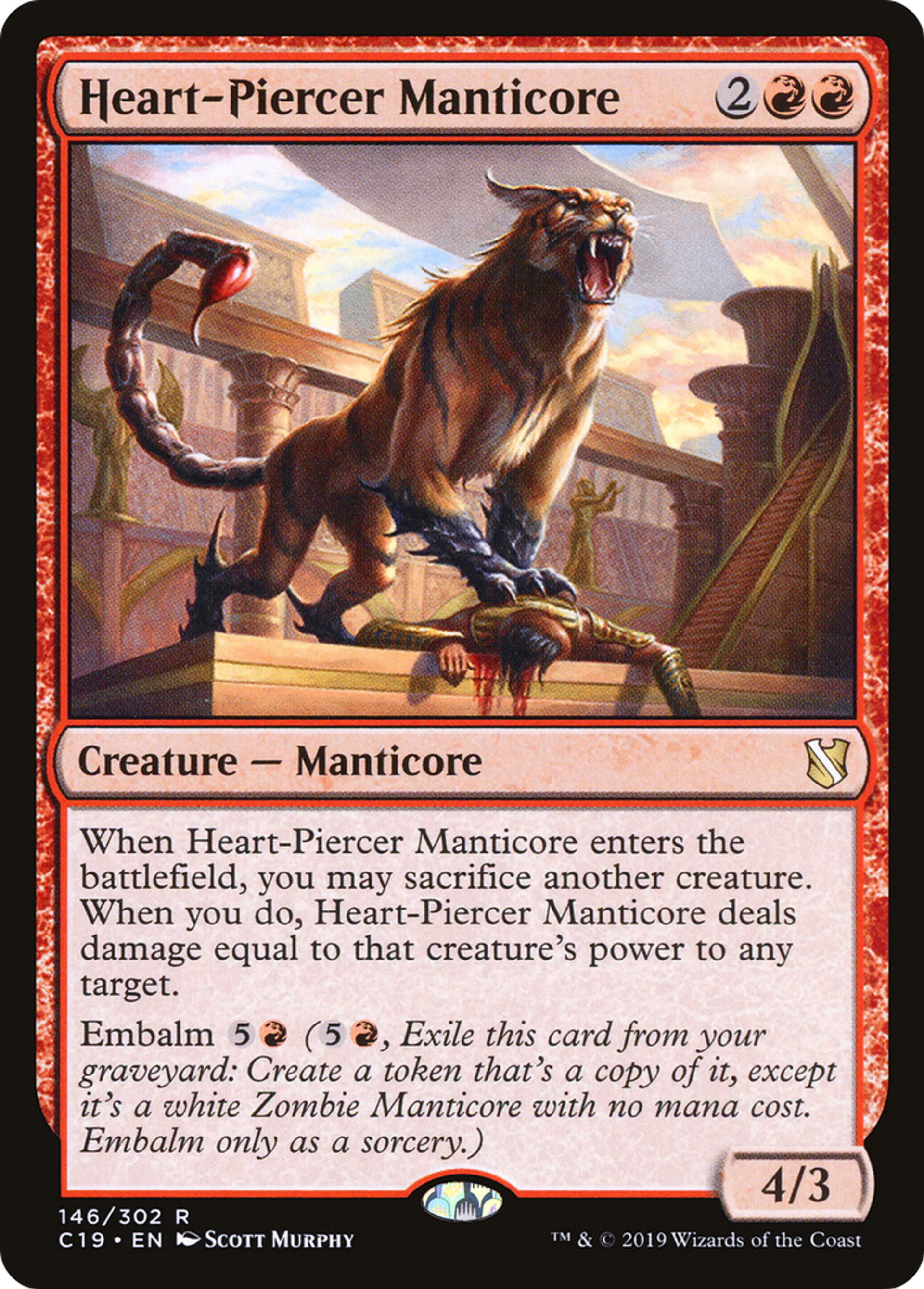 Heart-Piercer Manticore — Commander 2019 — Magic: The Gathering