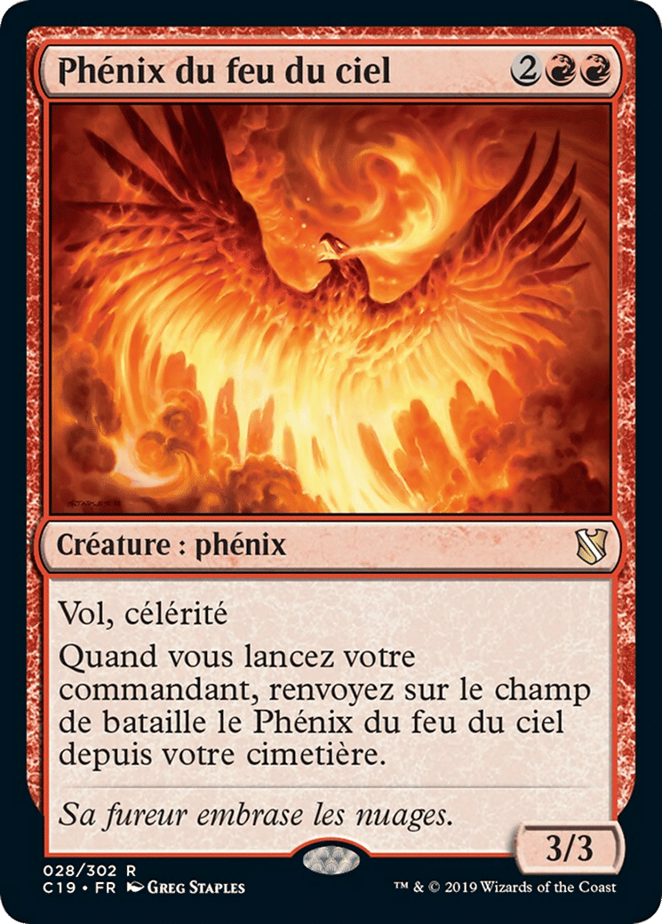 Phénix du feu du ciel — Commander 2019 — Magic: The Gathering