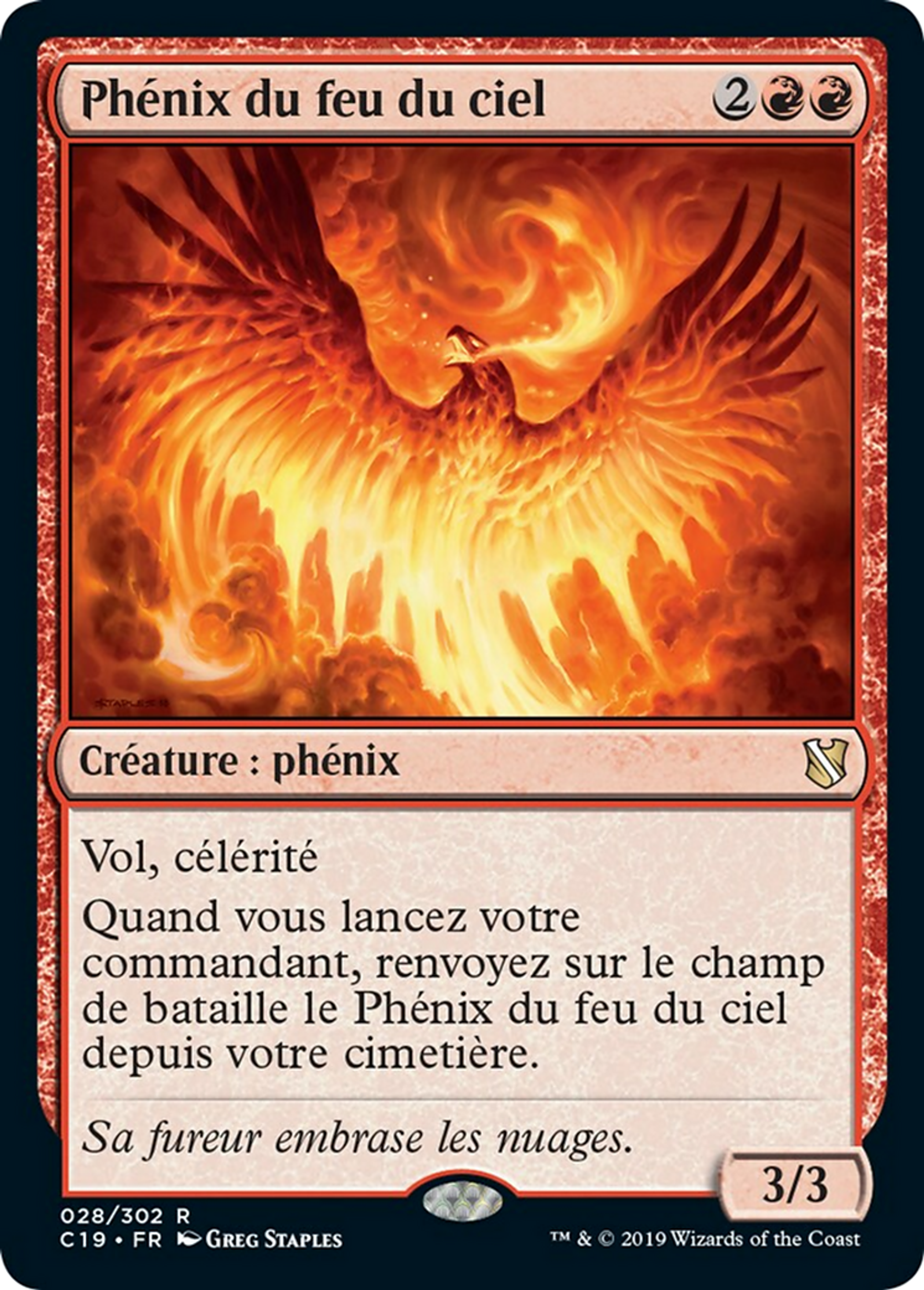 Phénix du feu du ciel — Commander 2019 — Magic: The Gathering