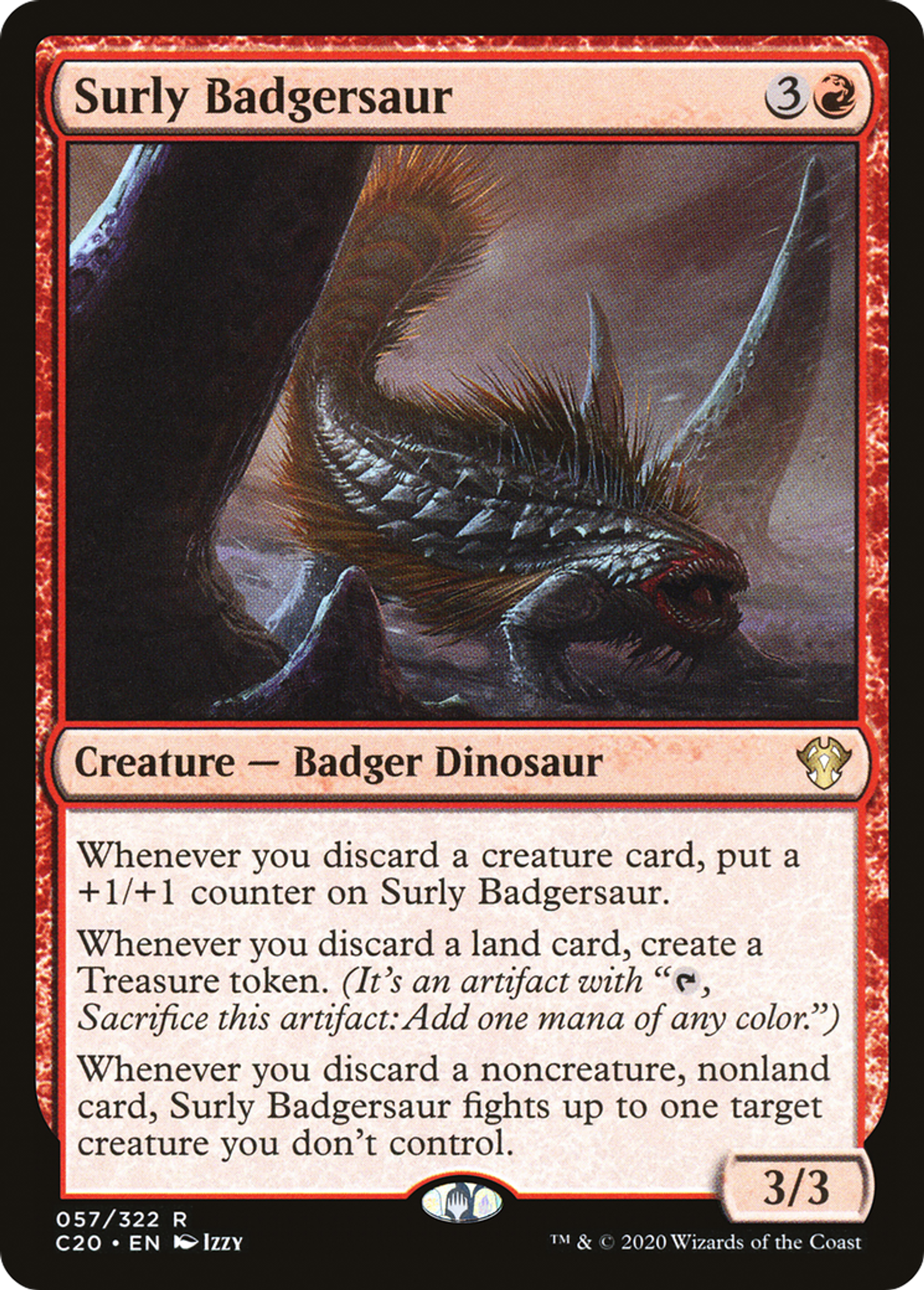 Surly Badgersaur — Commander 2020 — Magic: The Gathering