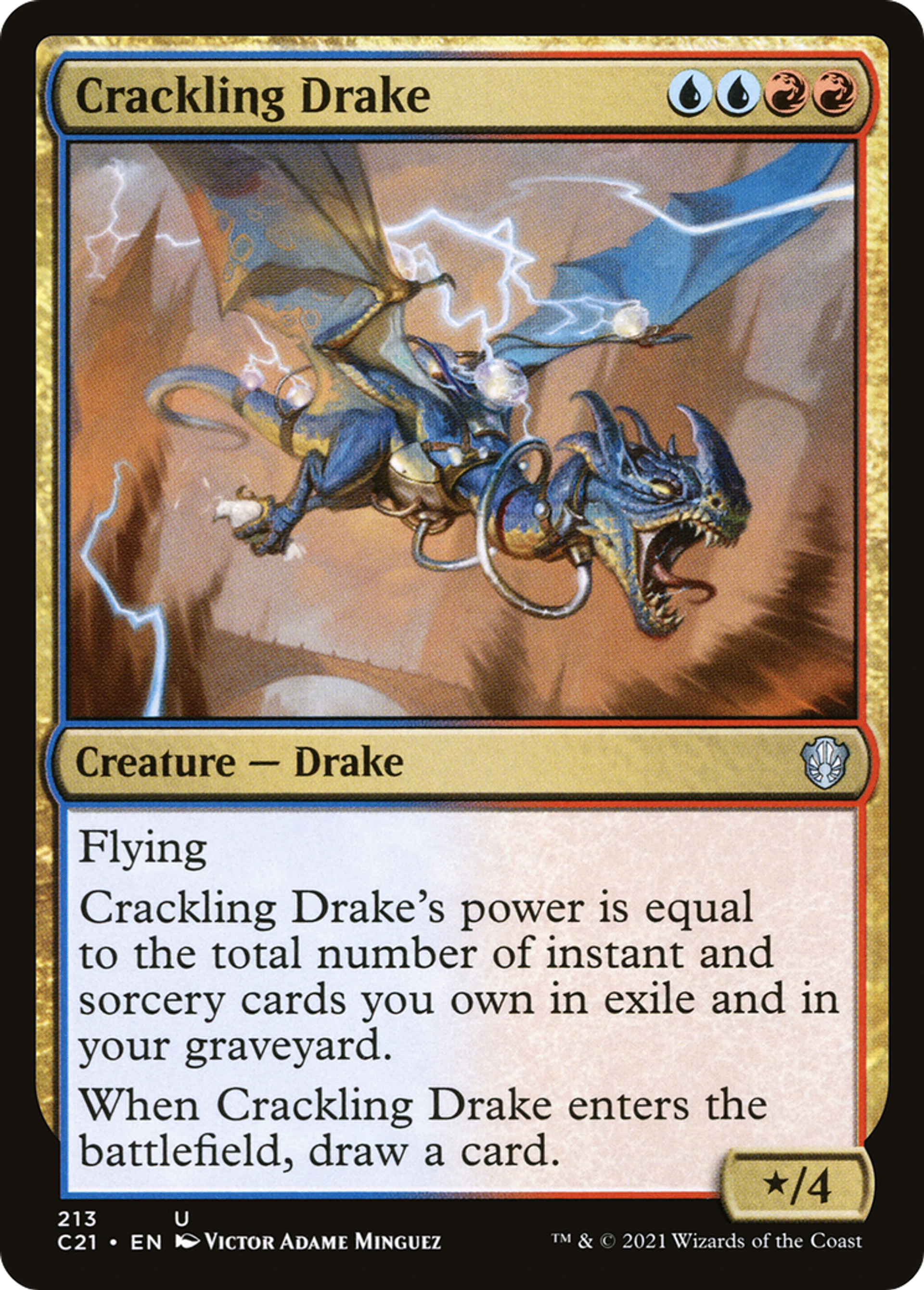 Crackling Drake — Commander 2021 — Magic: The Gathering