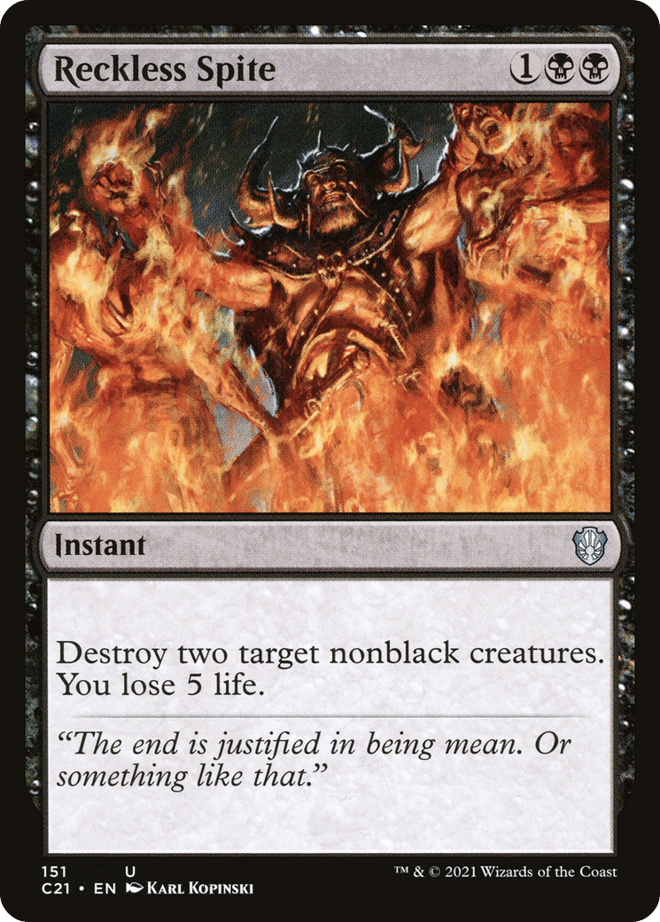 Reckless Spite — Commander 2021 — Magic: The Gathering