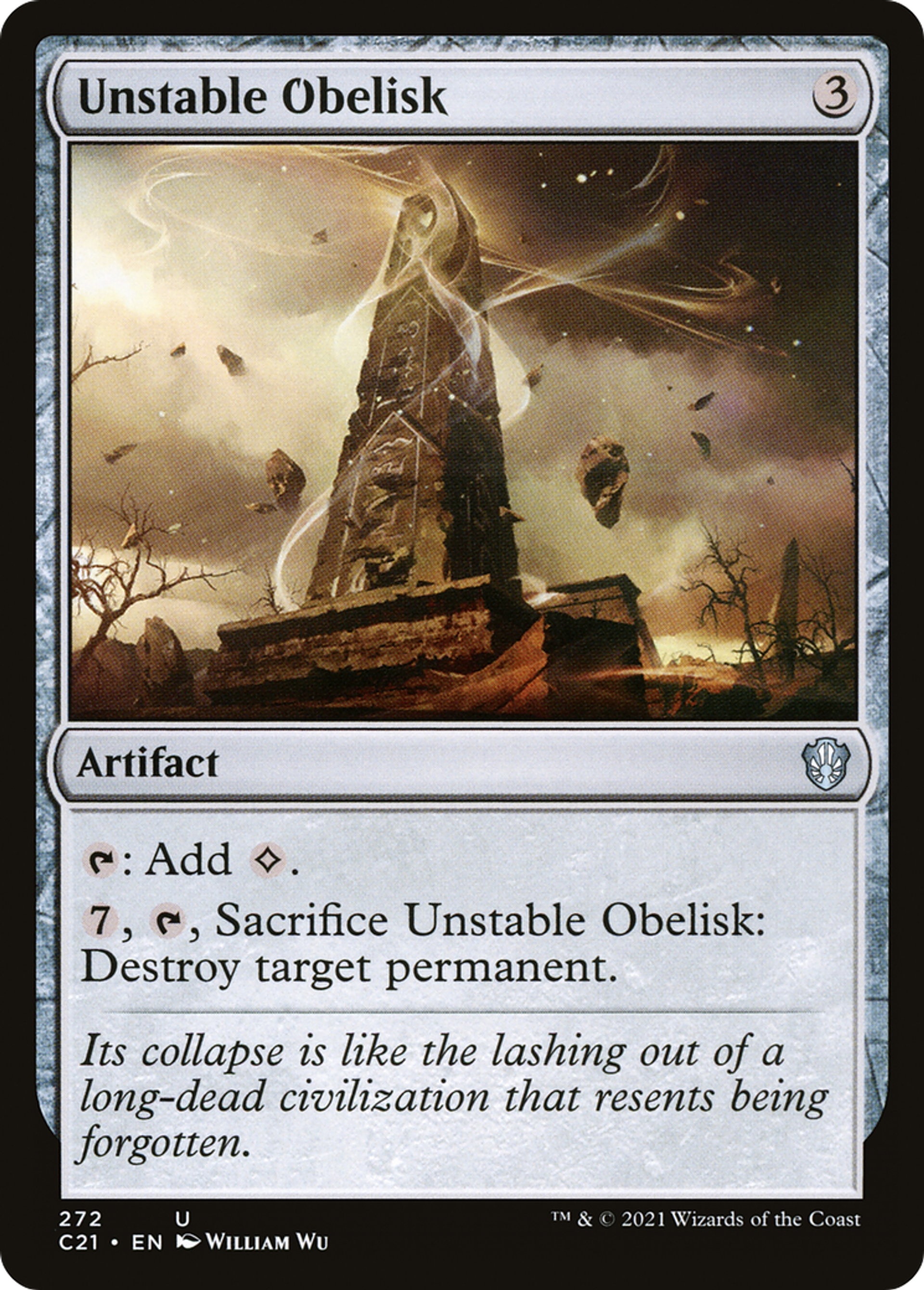 Unstable Obelisk — Commander 2021 — Magic: The Gathering