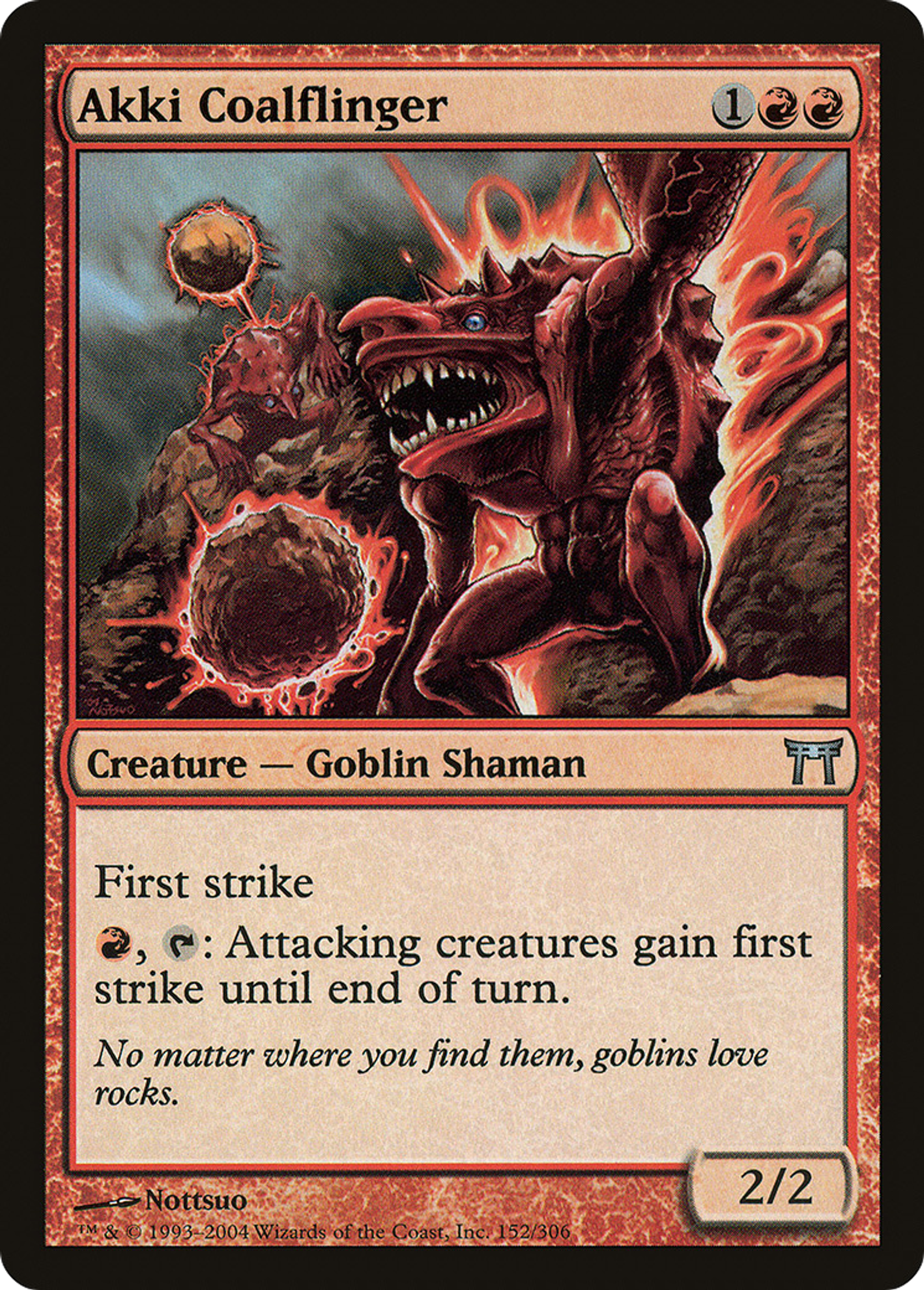 Akki lance-charbon — Champions of Kamigawa — Magic: The Gathering