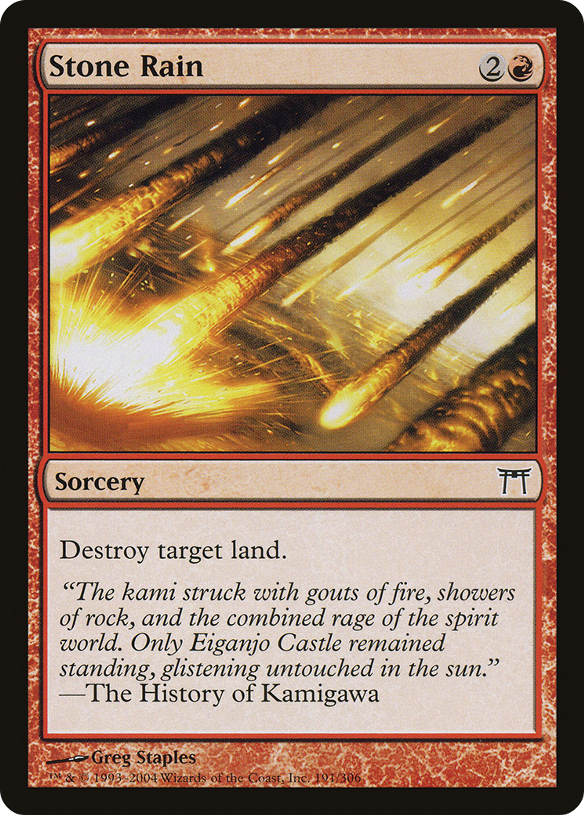 Pluie de pierres — Champions of Kamigawa — Magic: The Gathering