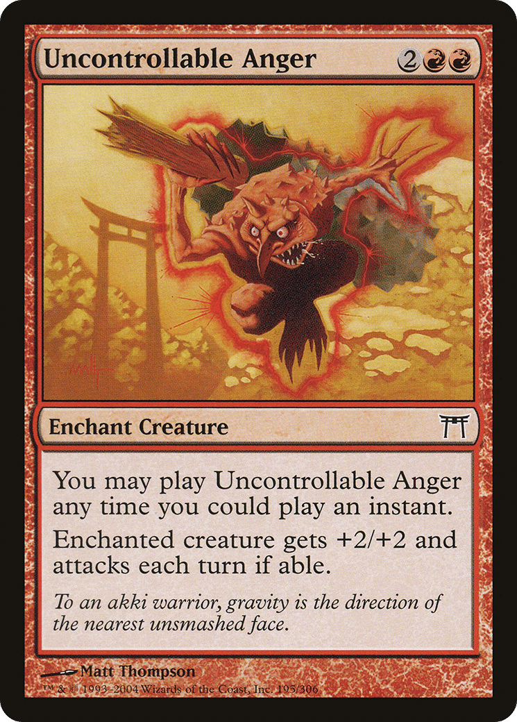 Uncontrollable Anger — Champions of Kamigawa — Magic: The Gathering