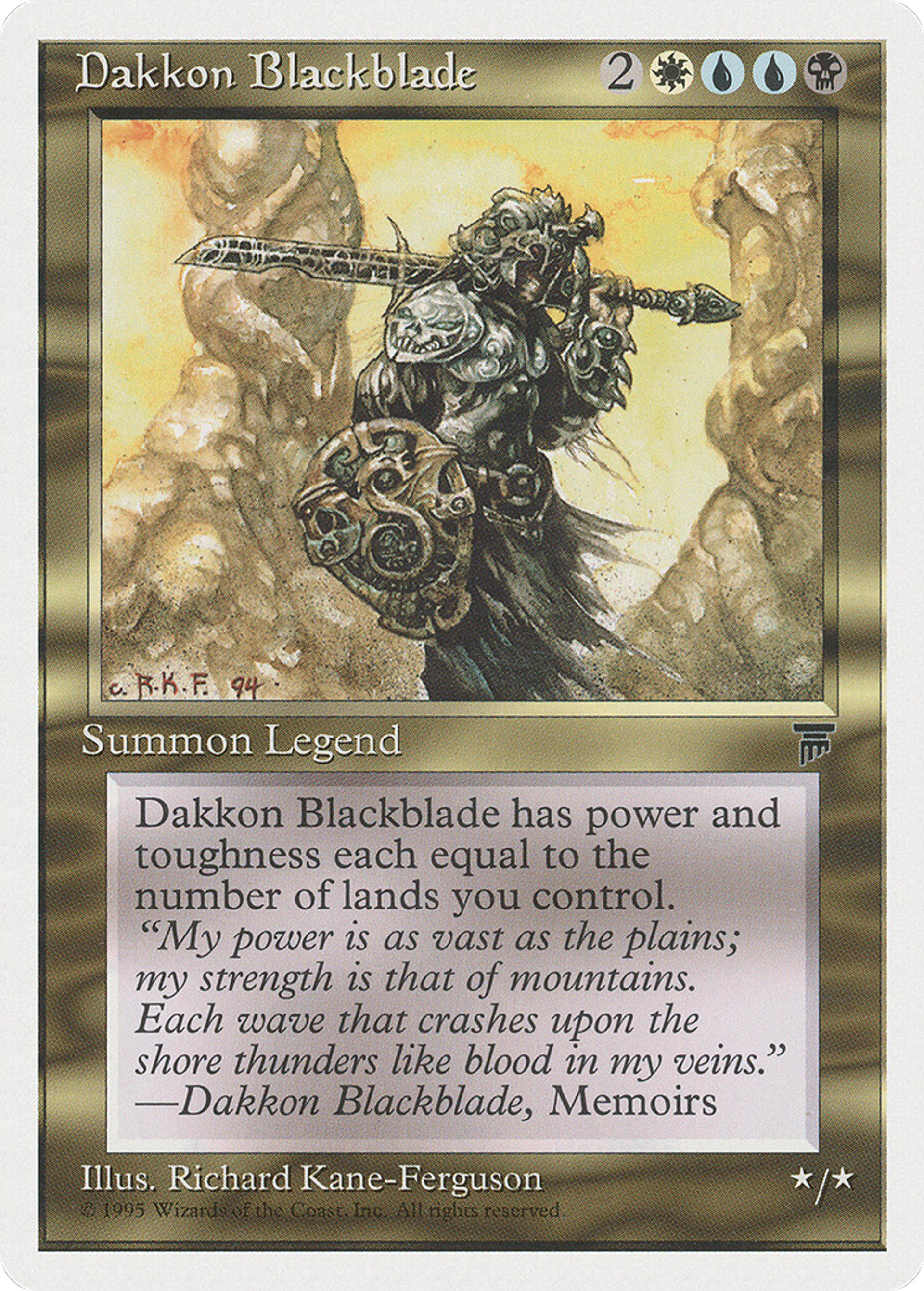Dakkon Blackblade — Chronicles — Magic: The Gathering