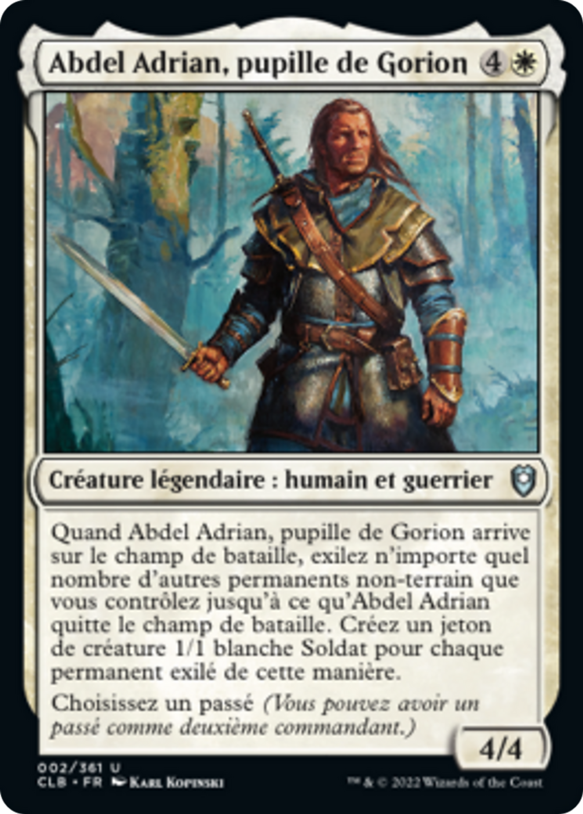 Abdel Adrian, pupille de Gorion — Commander Legends: Battle for Baldur's Gate — Magic: The Gathering