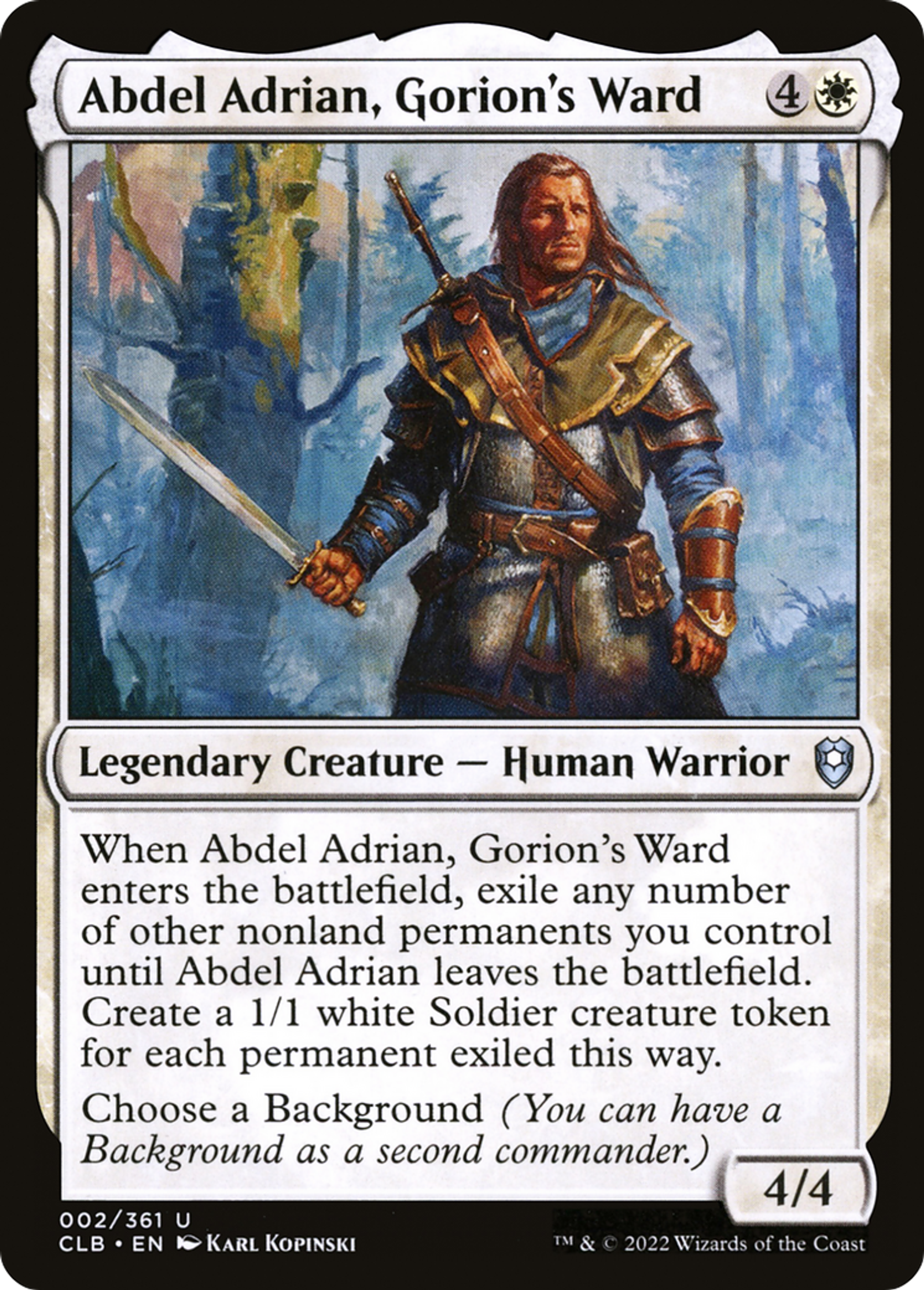 Abdel Adrian, Gorion's Ward — Commander Legends: Battle for Baldur's Gate — Magic: The Gathering