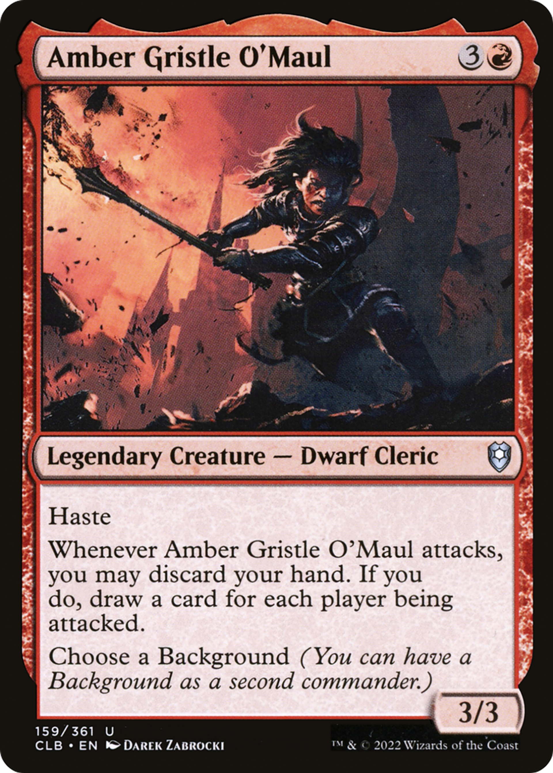 Amber Gristle O'Maul — Commander Legends: Battle for Baldur's Gate — Magic: The Gathering