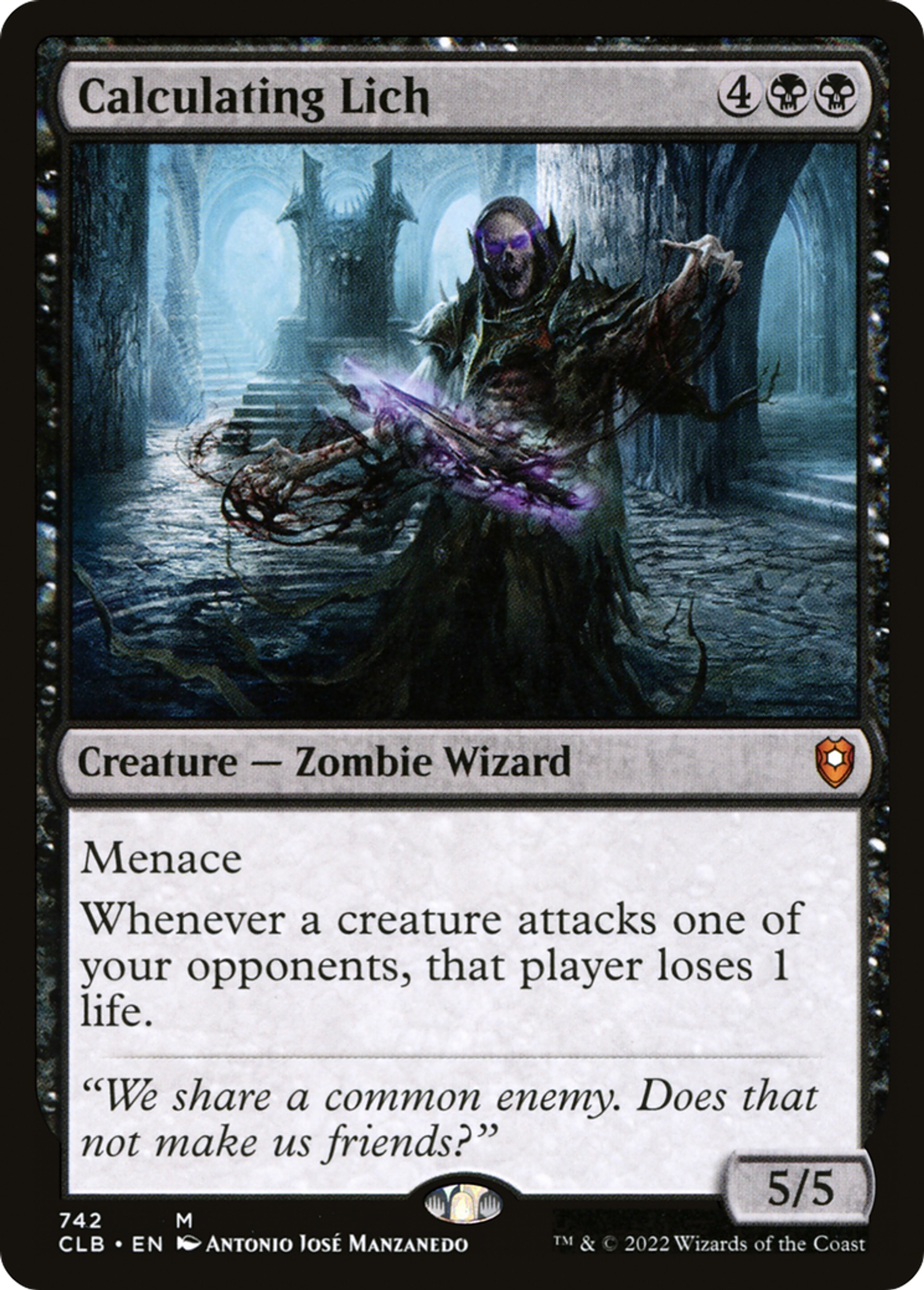 Calculating Lich — Commander Legends: Battle for Baldur's Gate — Magic: The Gathering